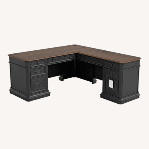 Used Roanoke Black L-Shape Desk for sale on AptDeco