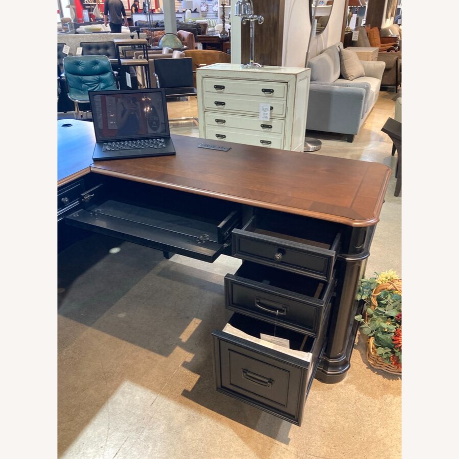 Roanoke Black L-Shape Desk - image-5