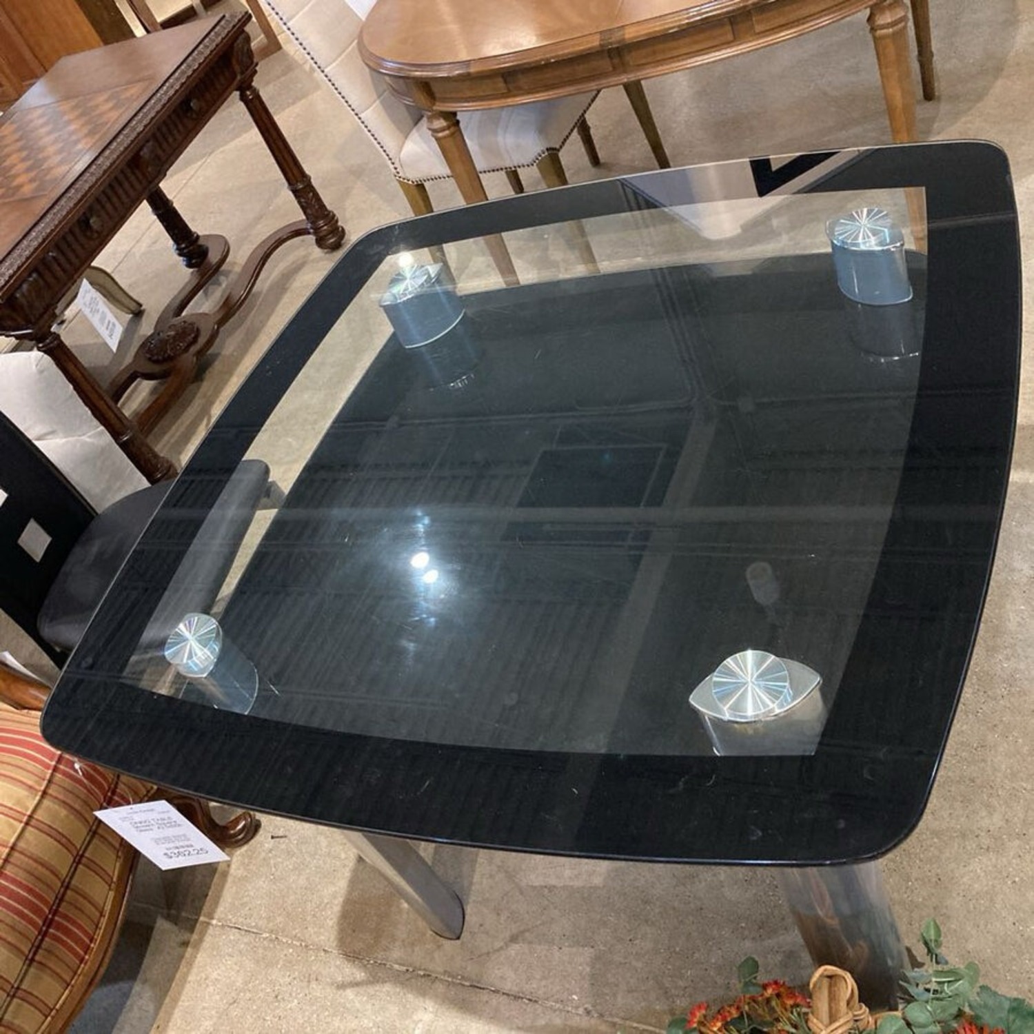Modern Square Glass Dining Table - image-3
