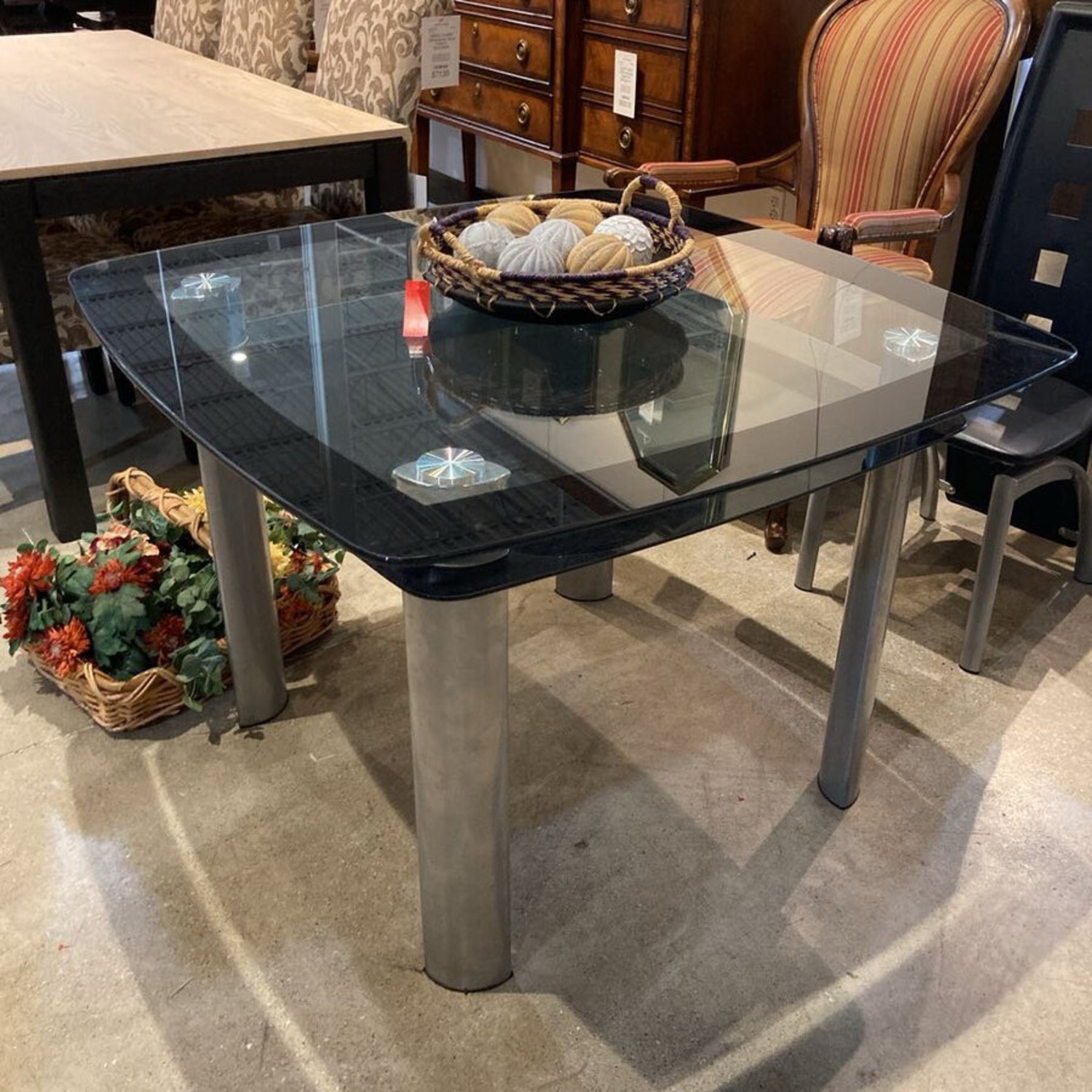 Modern Square Glass Dining Table - image-4