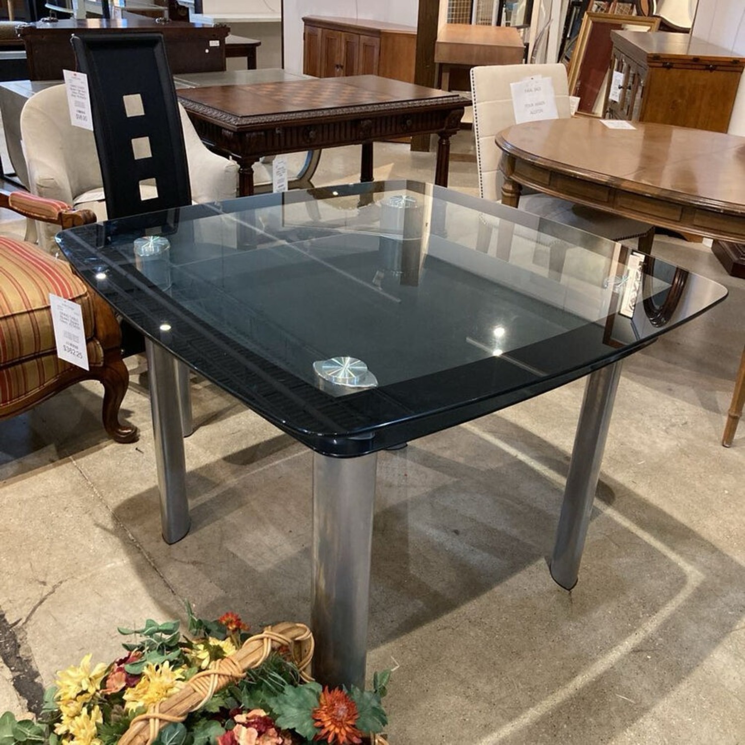 Modern Square Glass Dining Table - image-2