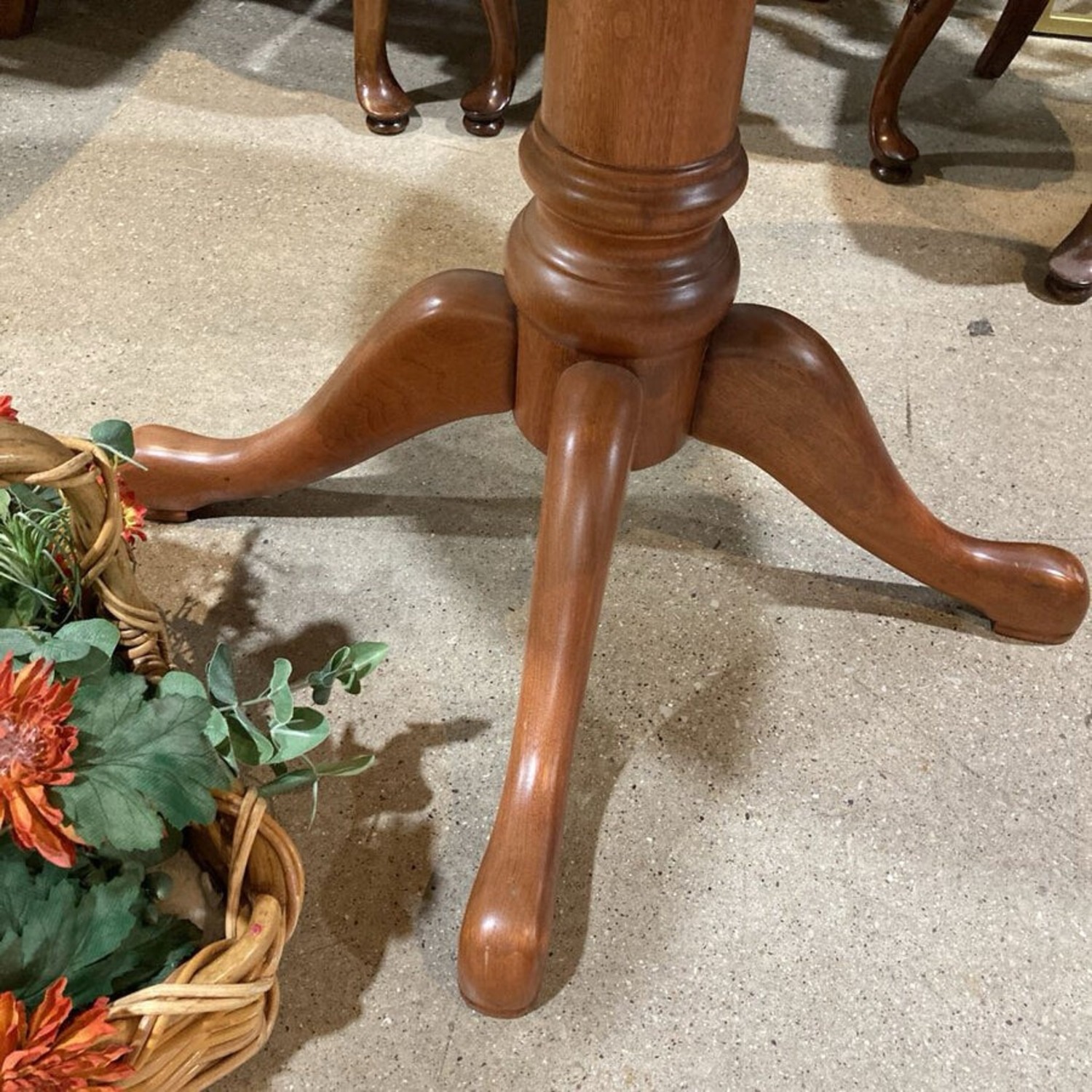 Round Solid Wood Glass Top Pedestal Dining Table - image-7