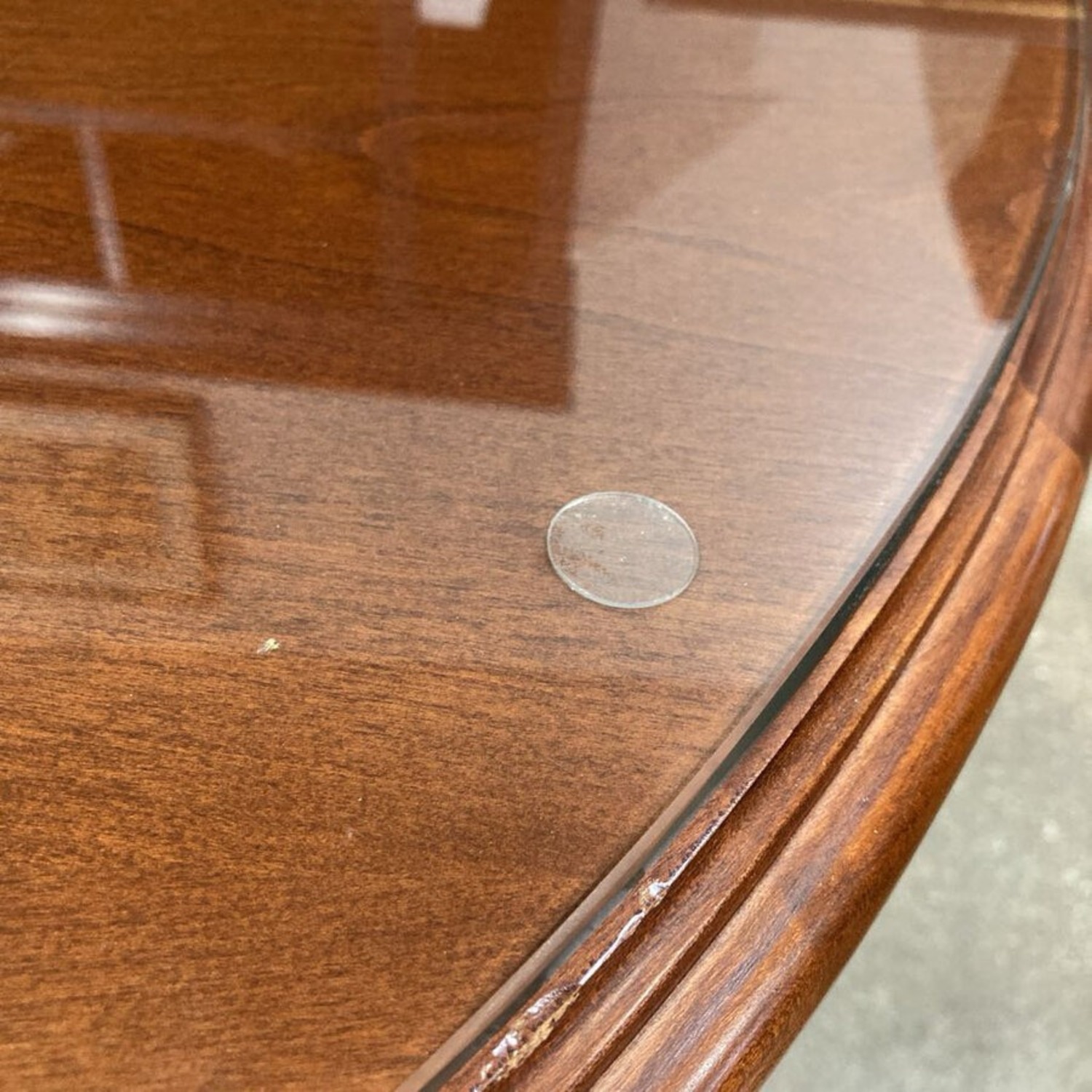 Round Solid Wood Glass Top Pedestal Dining Table - image-5