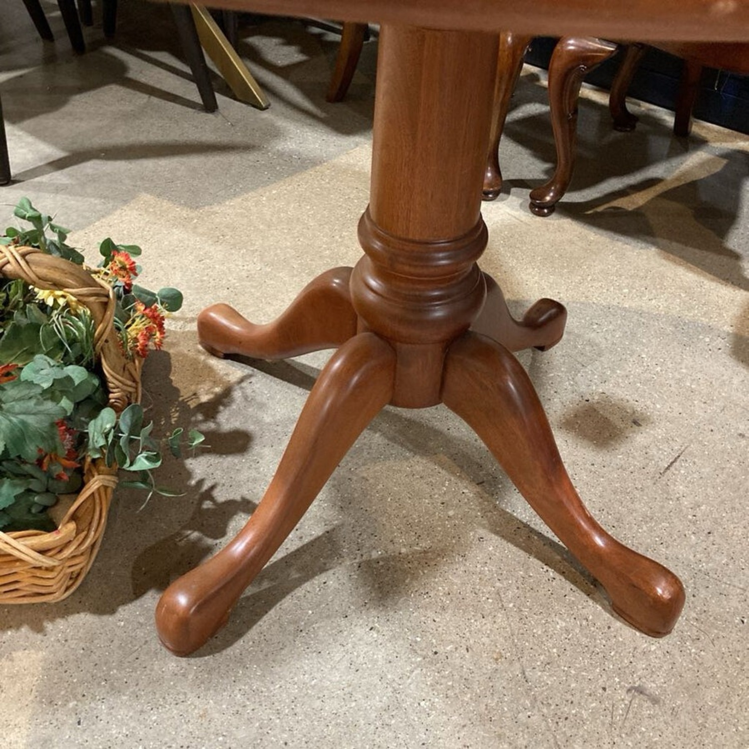 Round Solid Wood Glass Top Pedestal Dining Table - image-4