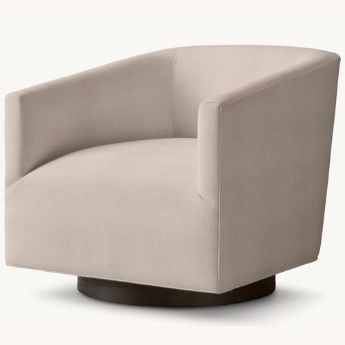 Used Restoration Hardware Linen Swivel Armchair for sale on AptDeco