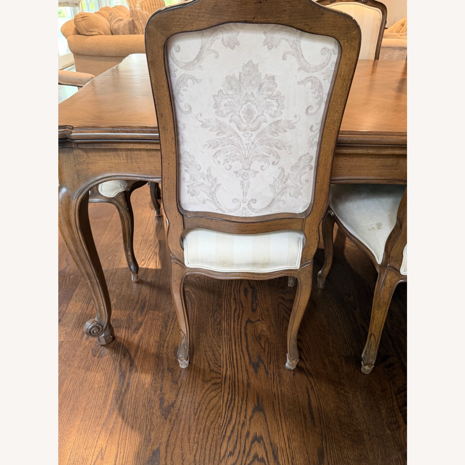 Antique Dark Brown Wood Dining Table - image-5