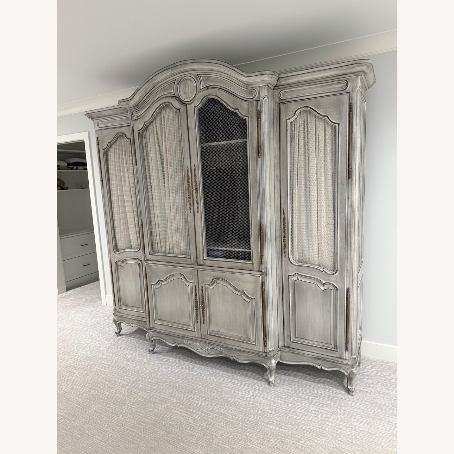 Taylor Made Custom Furniture Light Gray Armoire - image-4