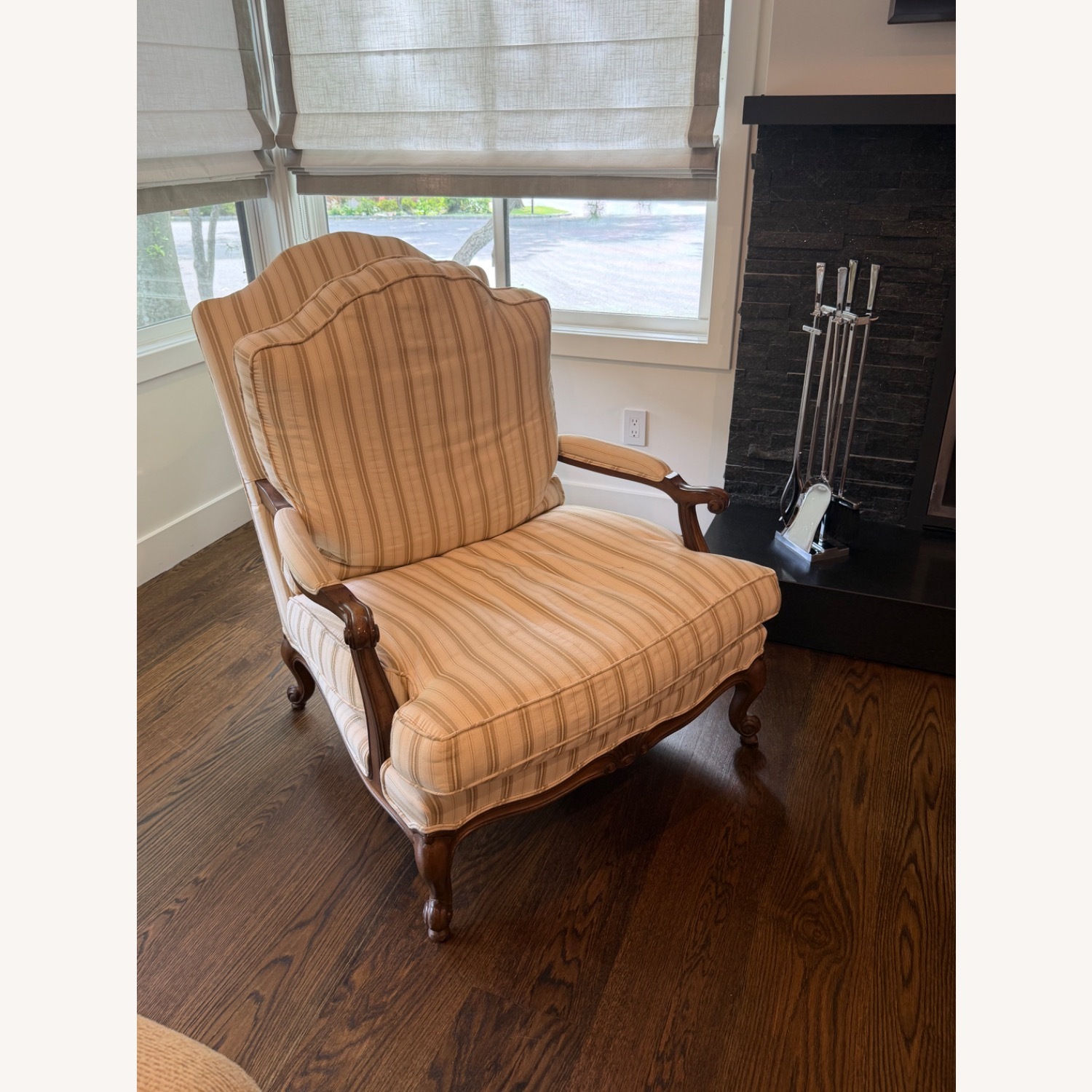 Antique Natural Wood Armchair - image-3