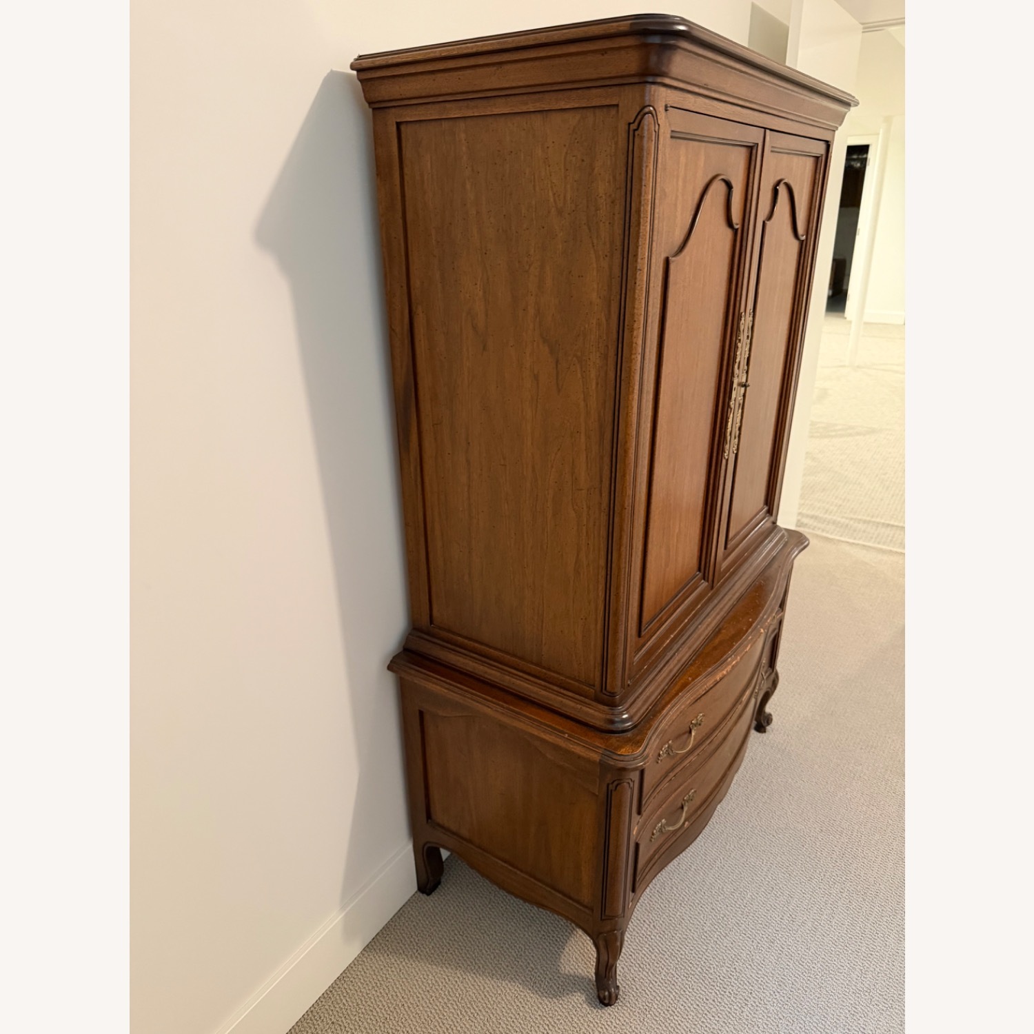 Antique Dark Brown Wood Dresser - image-3