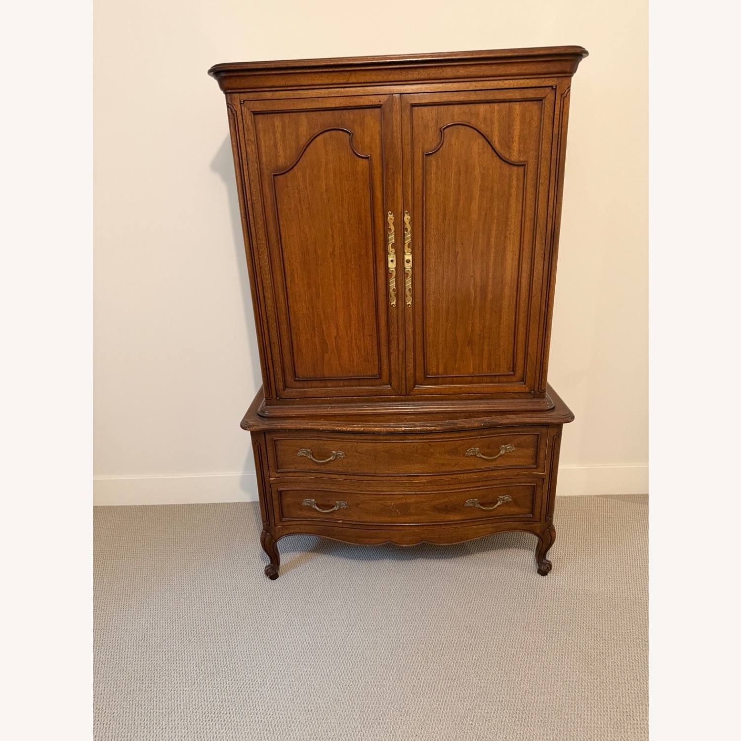 Antique Dark Brown Wood Dresser - image-1