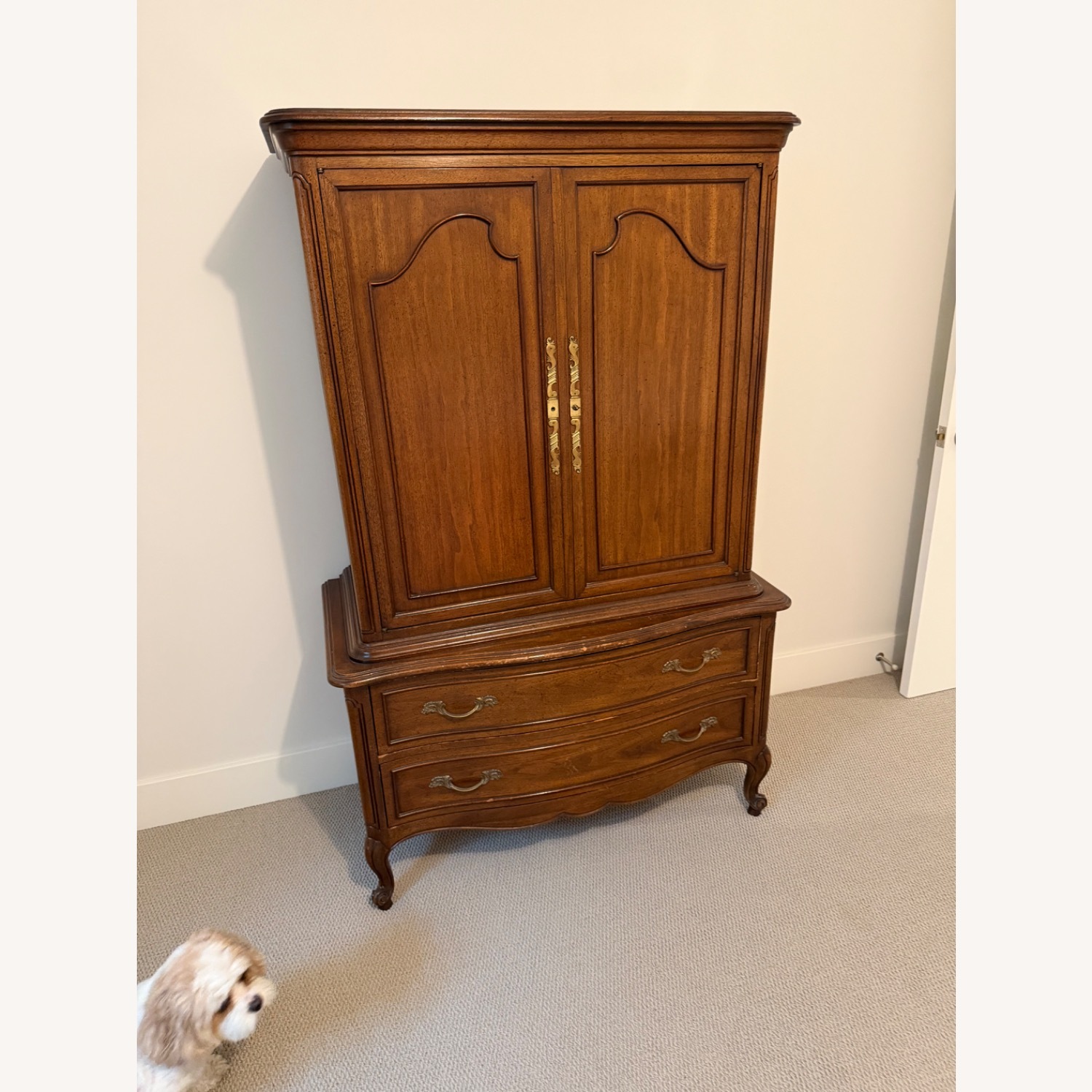 Antique Dark Brown Wood Dresser - image-4