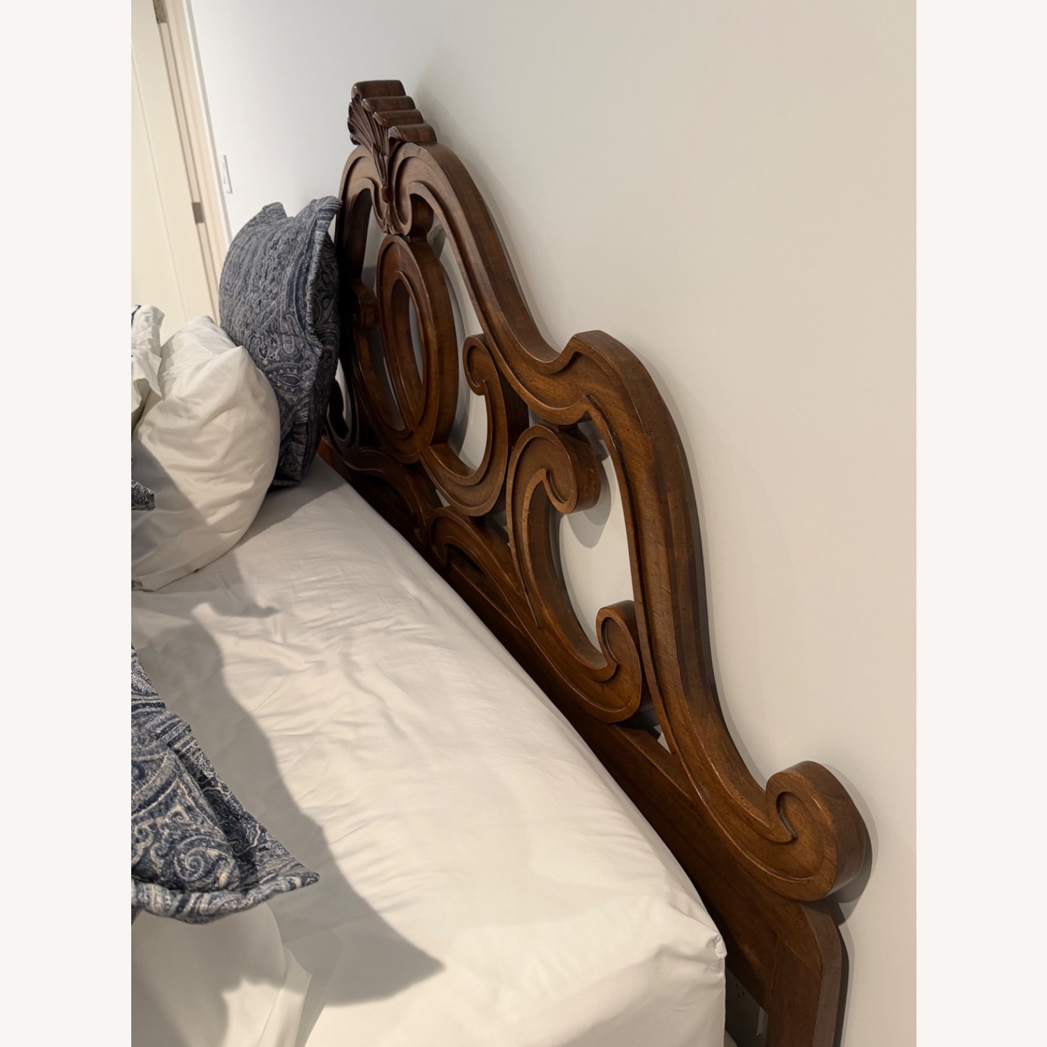 Antique Dark Brown Wood Dresser - image-5