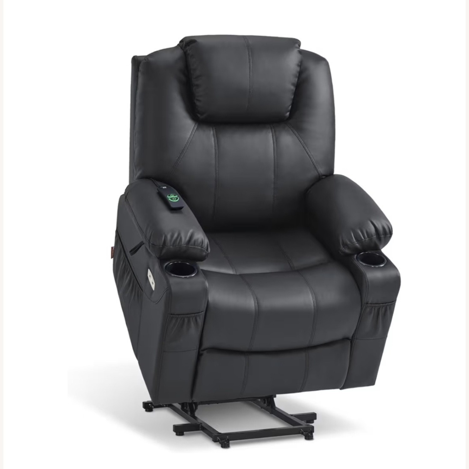Amazon Black Faux Leather Recliner Lift Chair with Heat and Massage - image-8