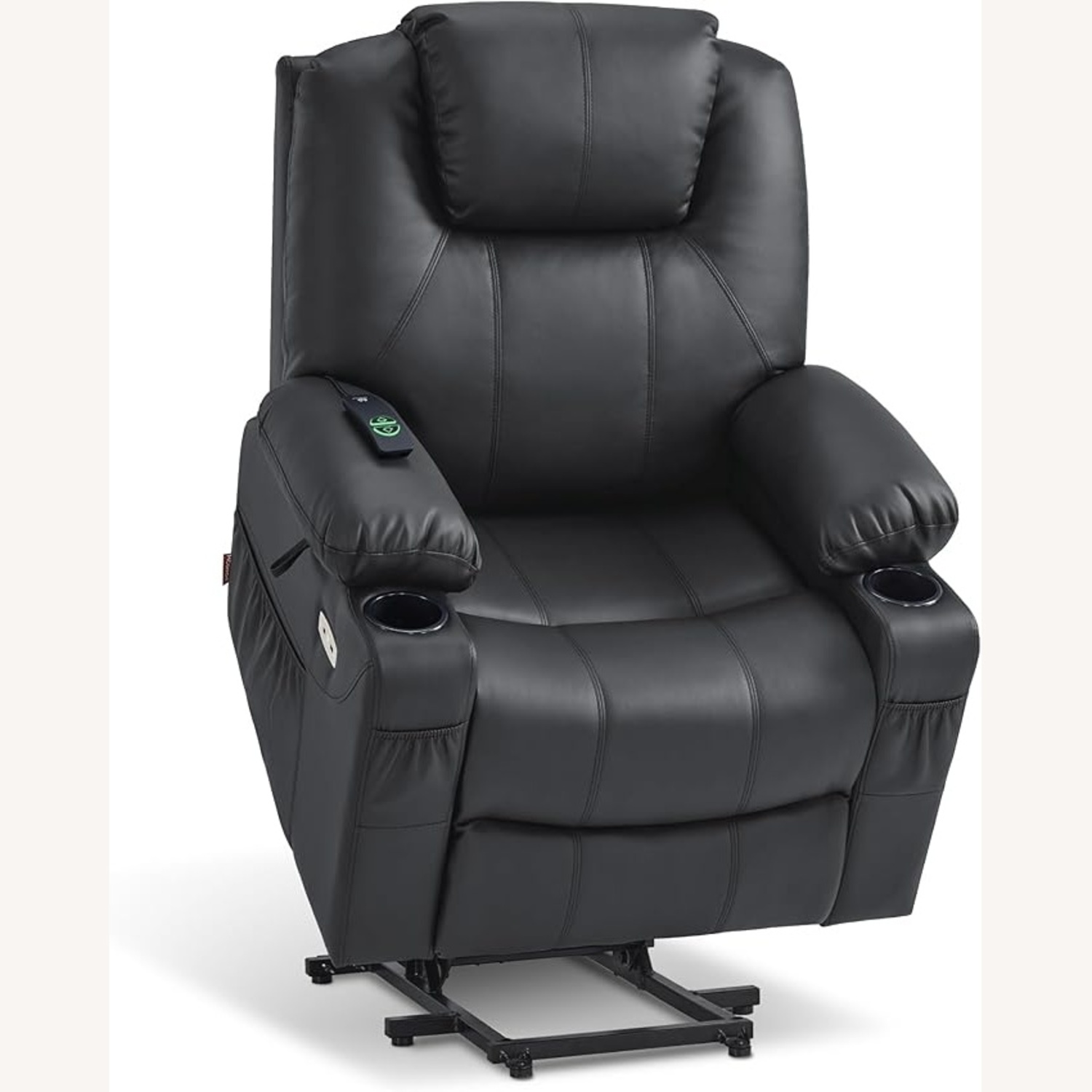 Amazon Black Faux Leather Recliner Lift Chair with Heat and Massage - image-11
