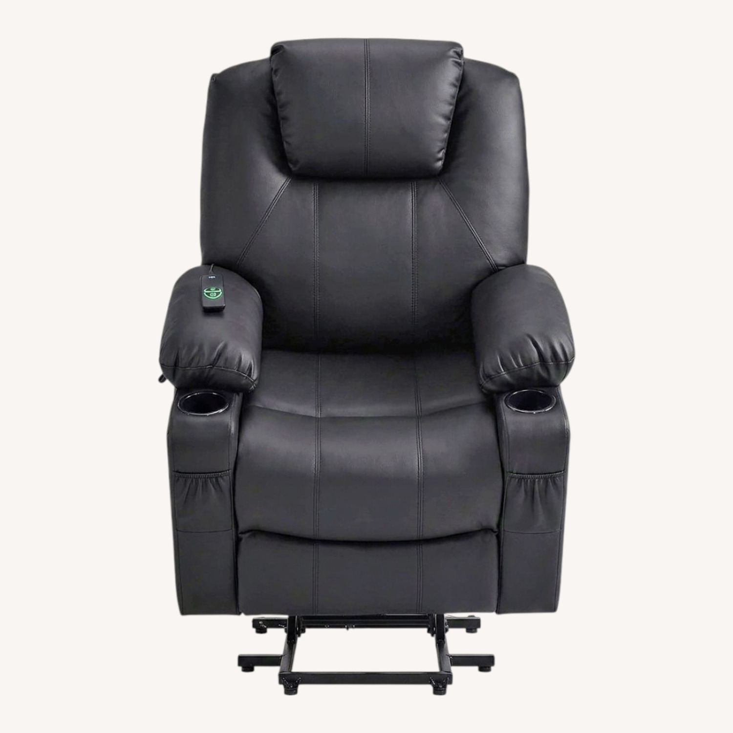 Amazon Black Faux Leather Recliner Lift Chair with Heat and Massage - image-12