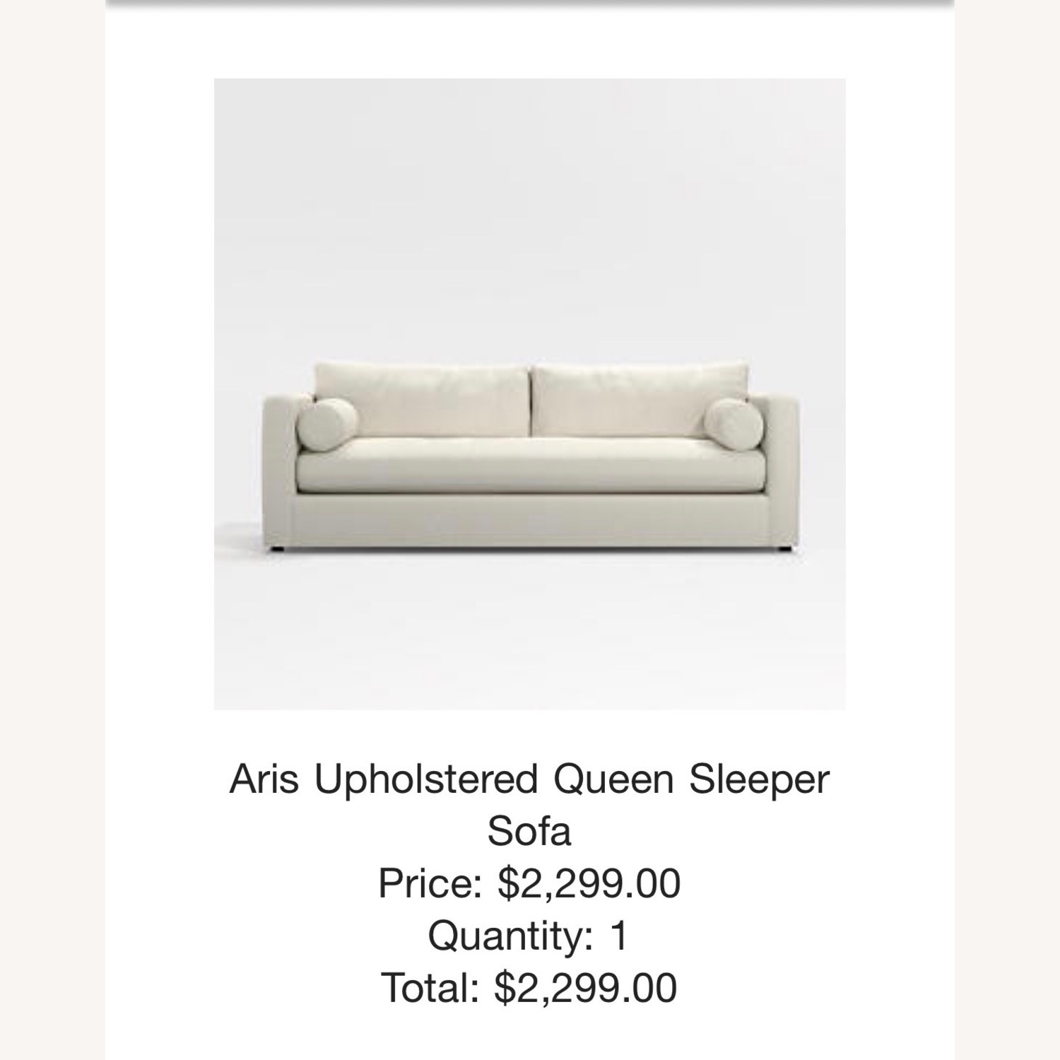 Crate & Barrel Aris Queen Sleeper Sofa - image-1