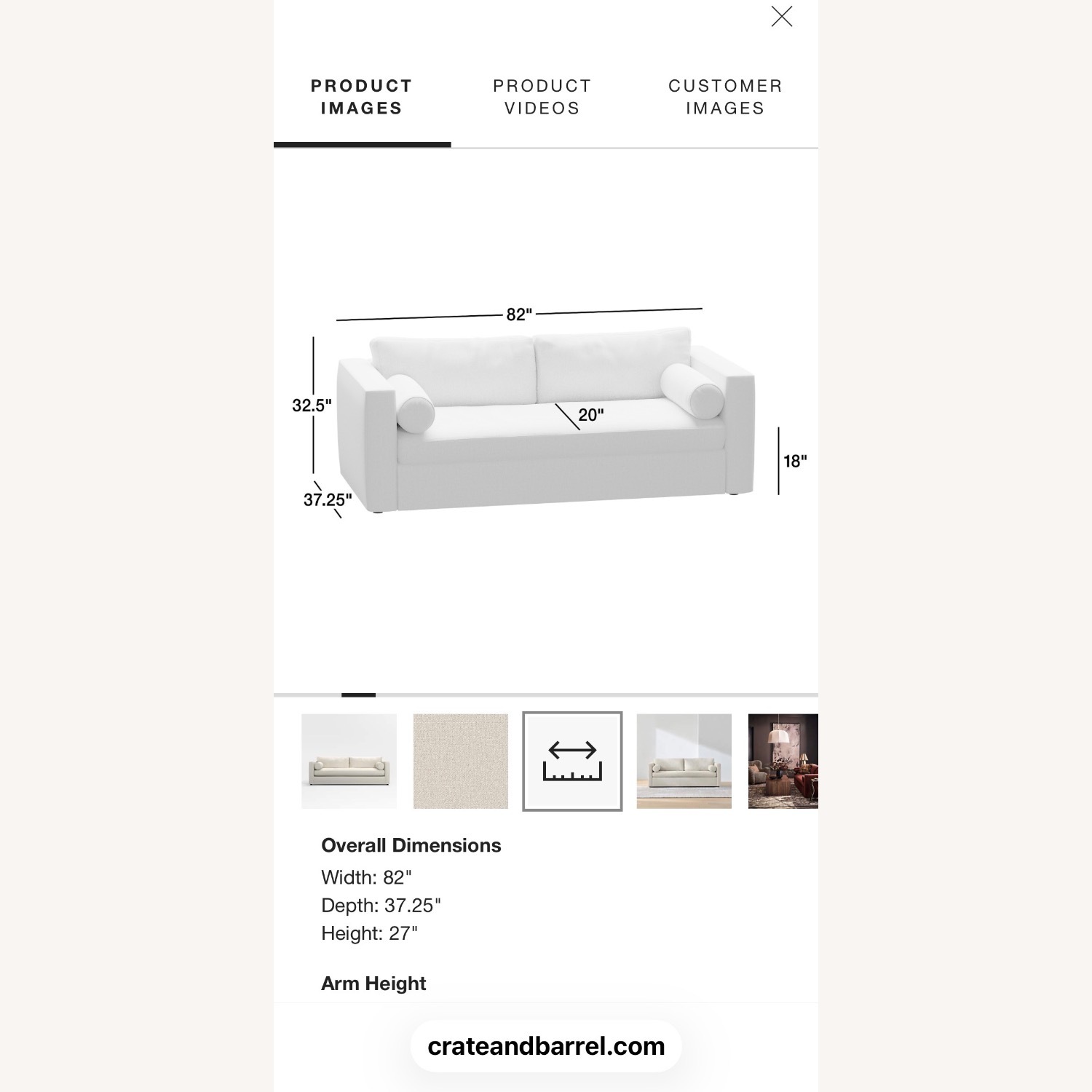 Crate & Barrel Aris Queen Sleeper Sofa - image-2