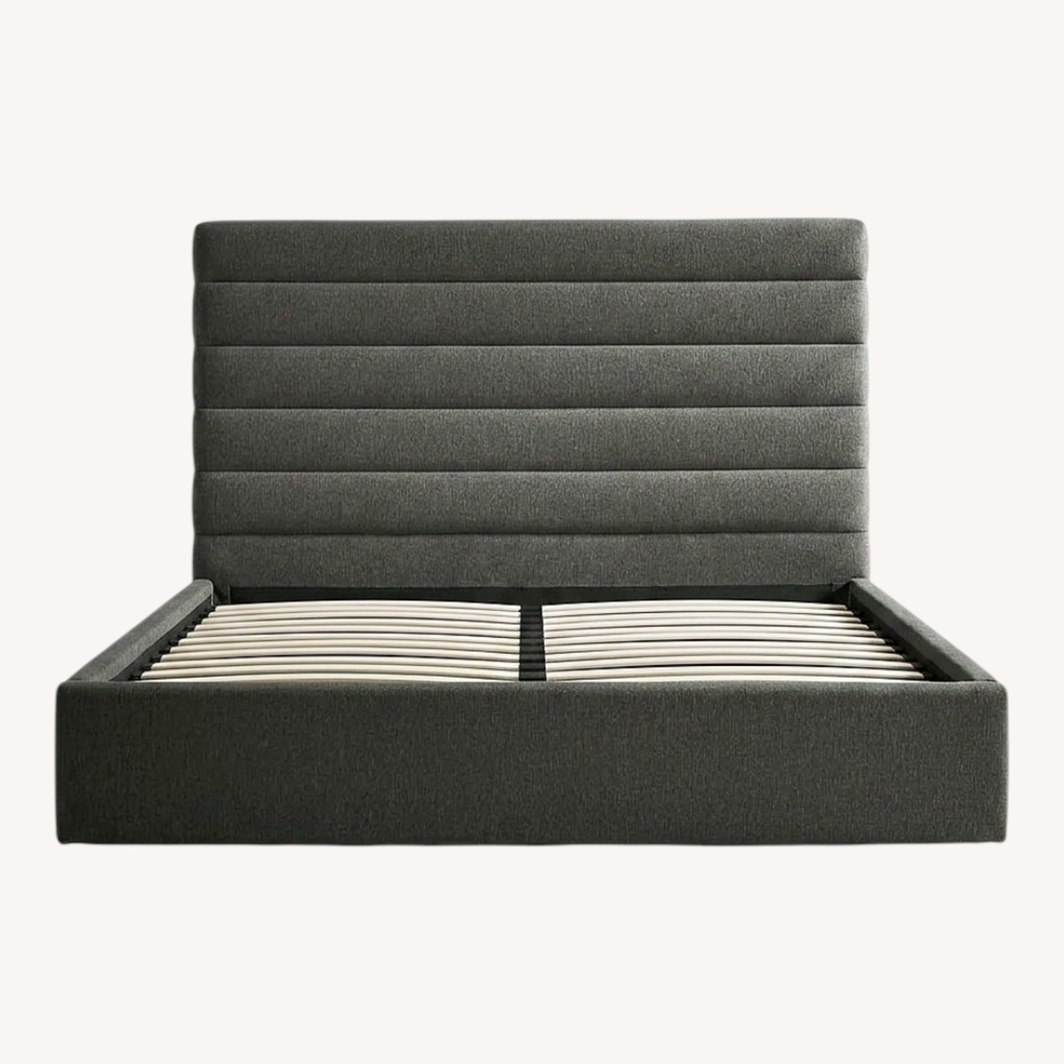 Crate & Barrel Danielle Dark Gray Fabric Queen Bed - image-0