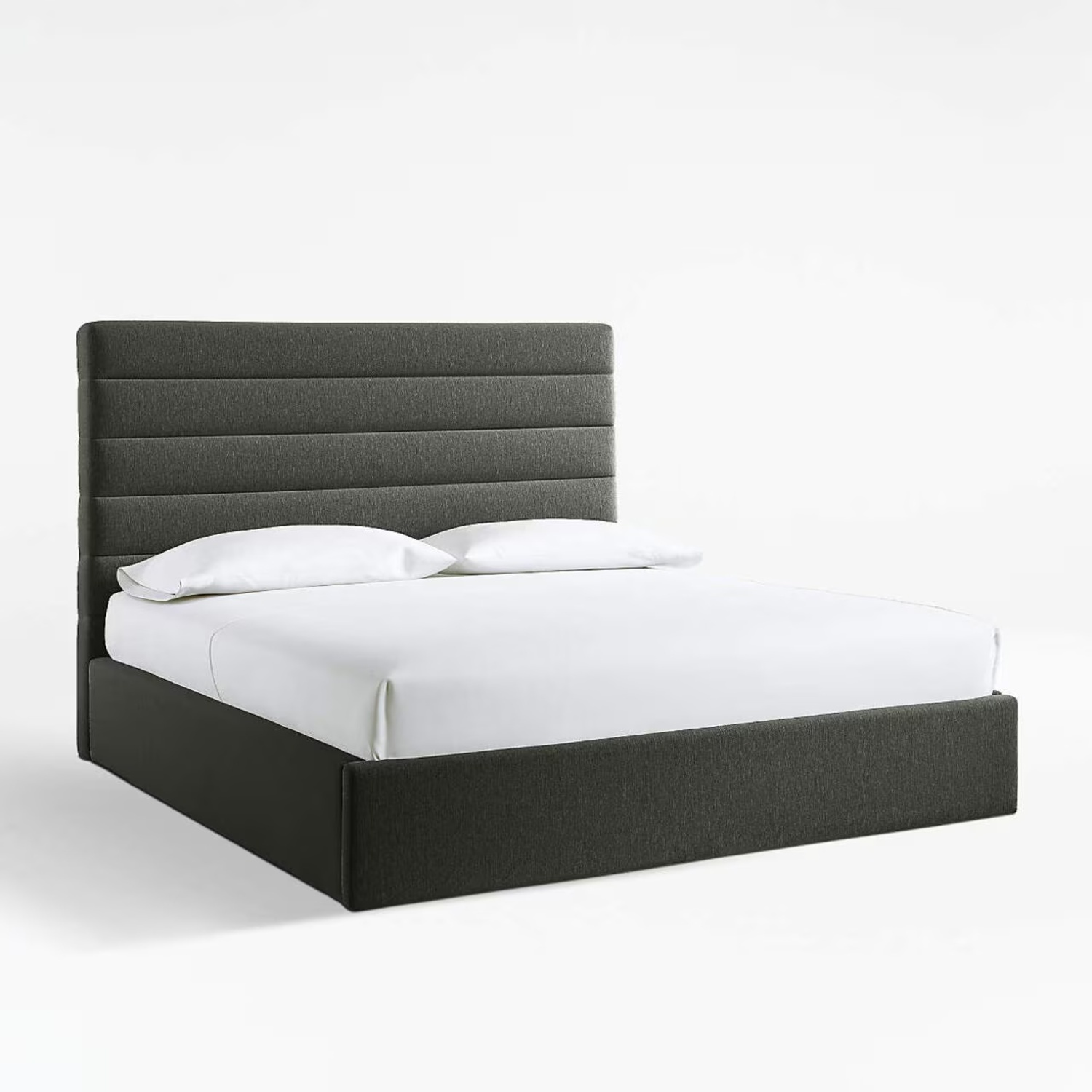 Crate & Barrel Danielle Dark Gray Fabric Queen Bed - image-7