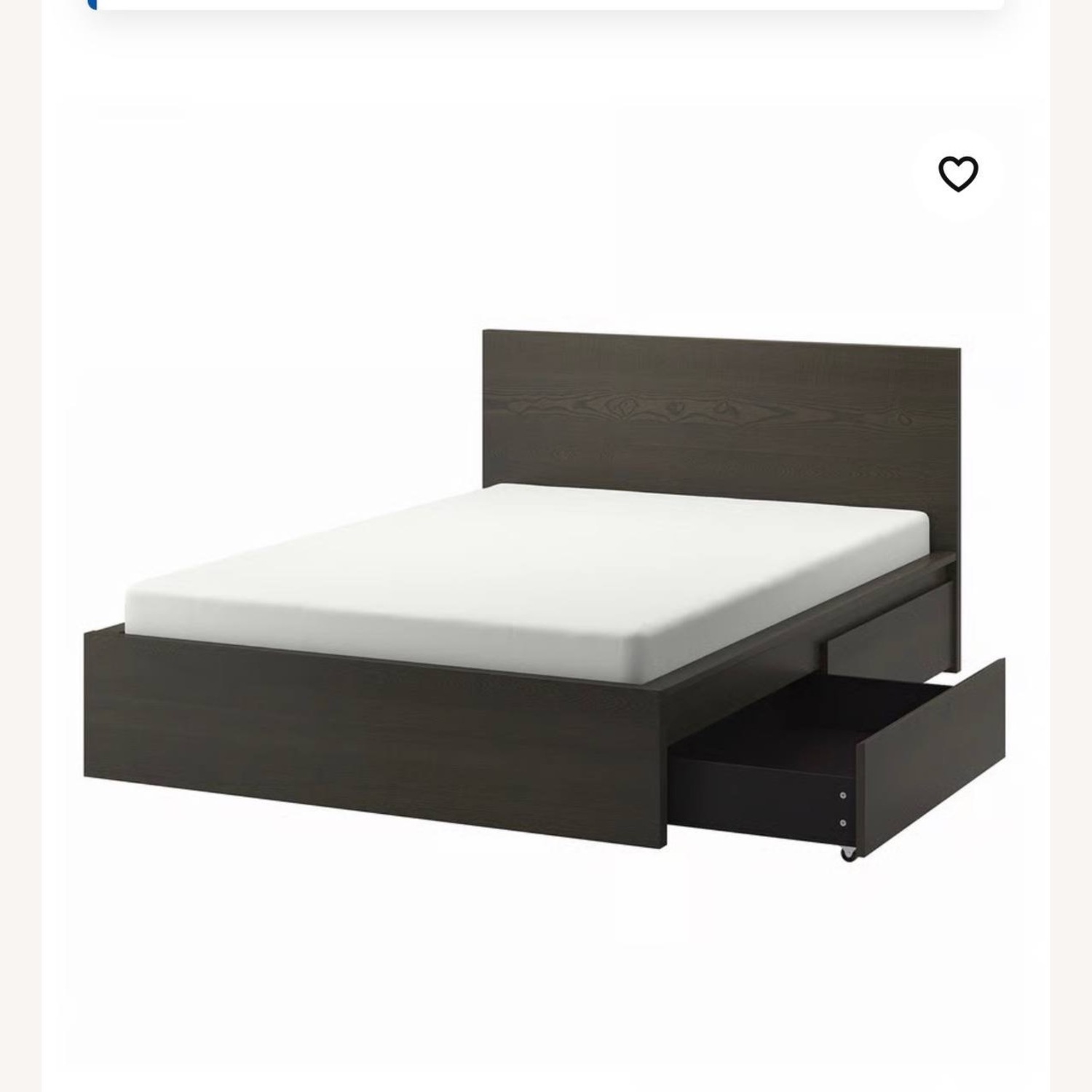 IKEA MALM Dark Brown Wood Queen Bed - image-1