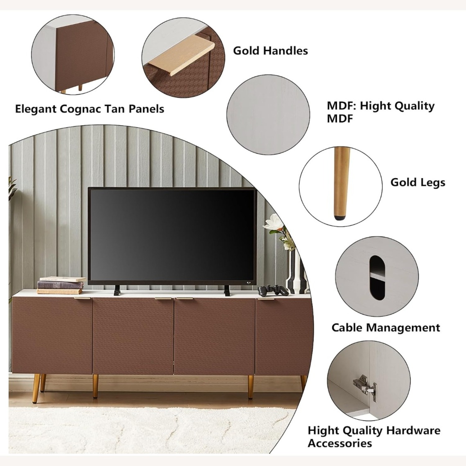 Amazon Dark Brown Wood Media Storage - image-3