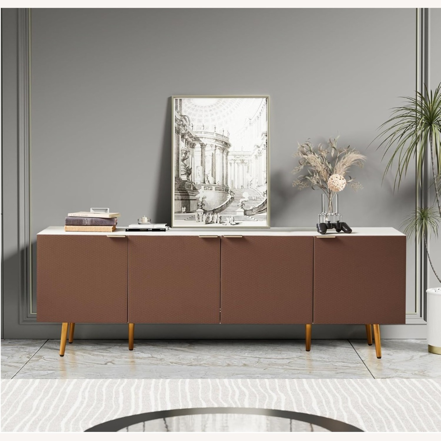 Amazon Dark Brown Wood Media Storage - image-2