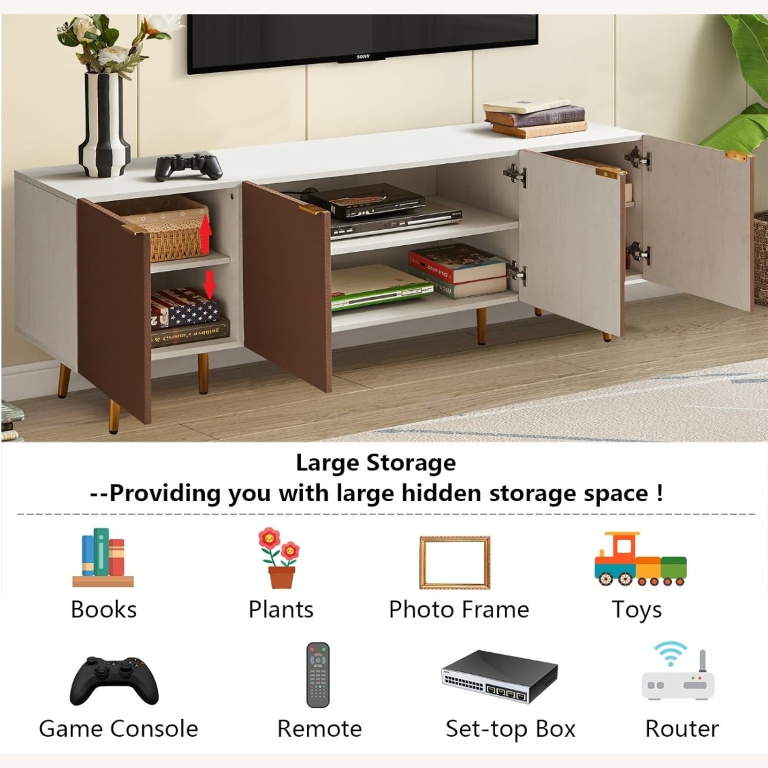 Amazon Dark Brown Wood Media Storage - image-4