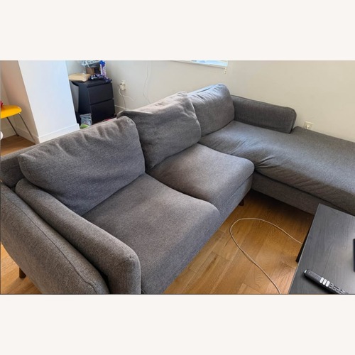 Used Gray Fabric 2 Piece Sectional for sale on AptDeco
