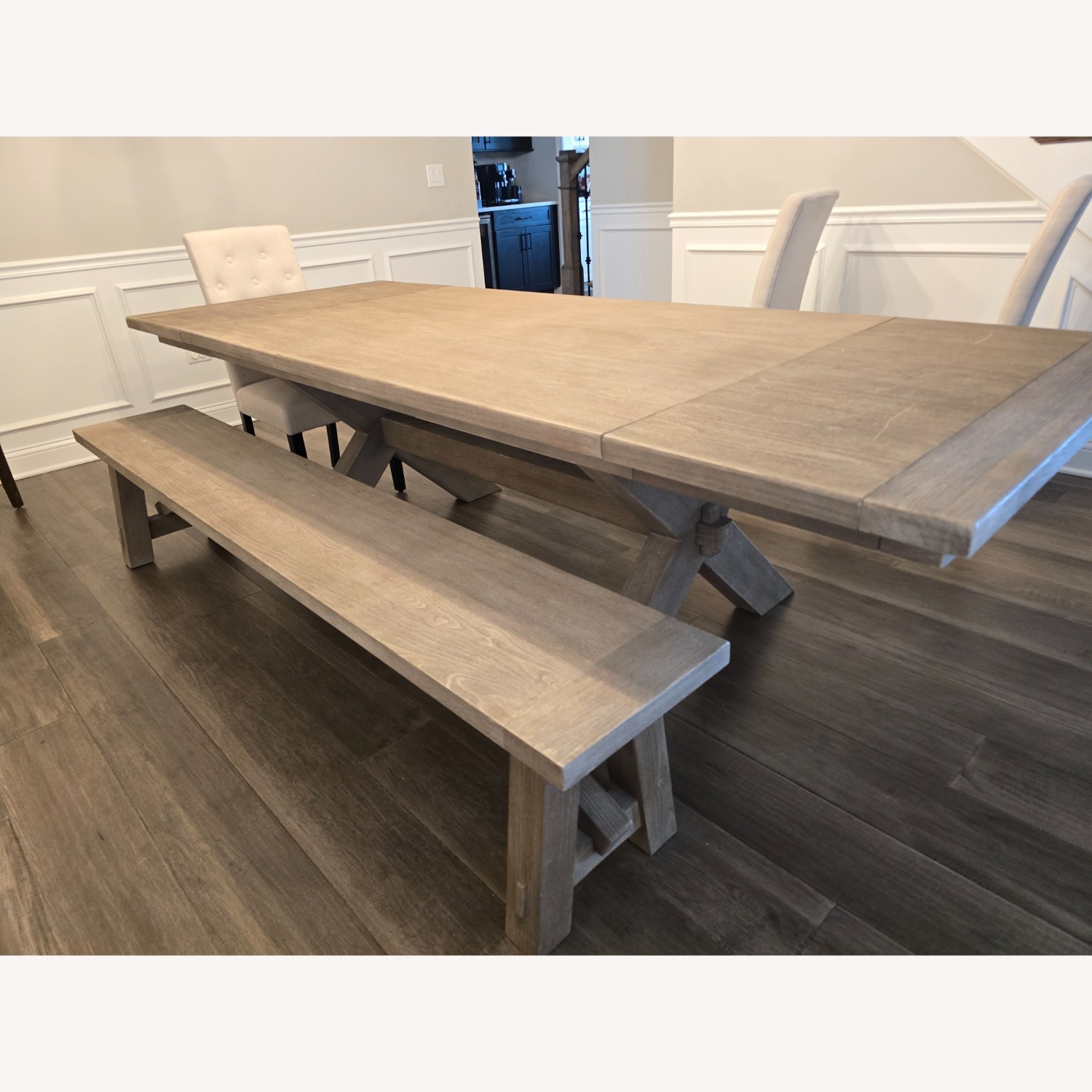 Pottery Barn Toscana Extending Dining Table With Bench - image-2