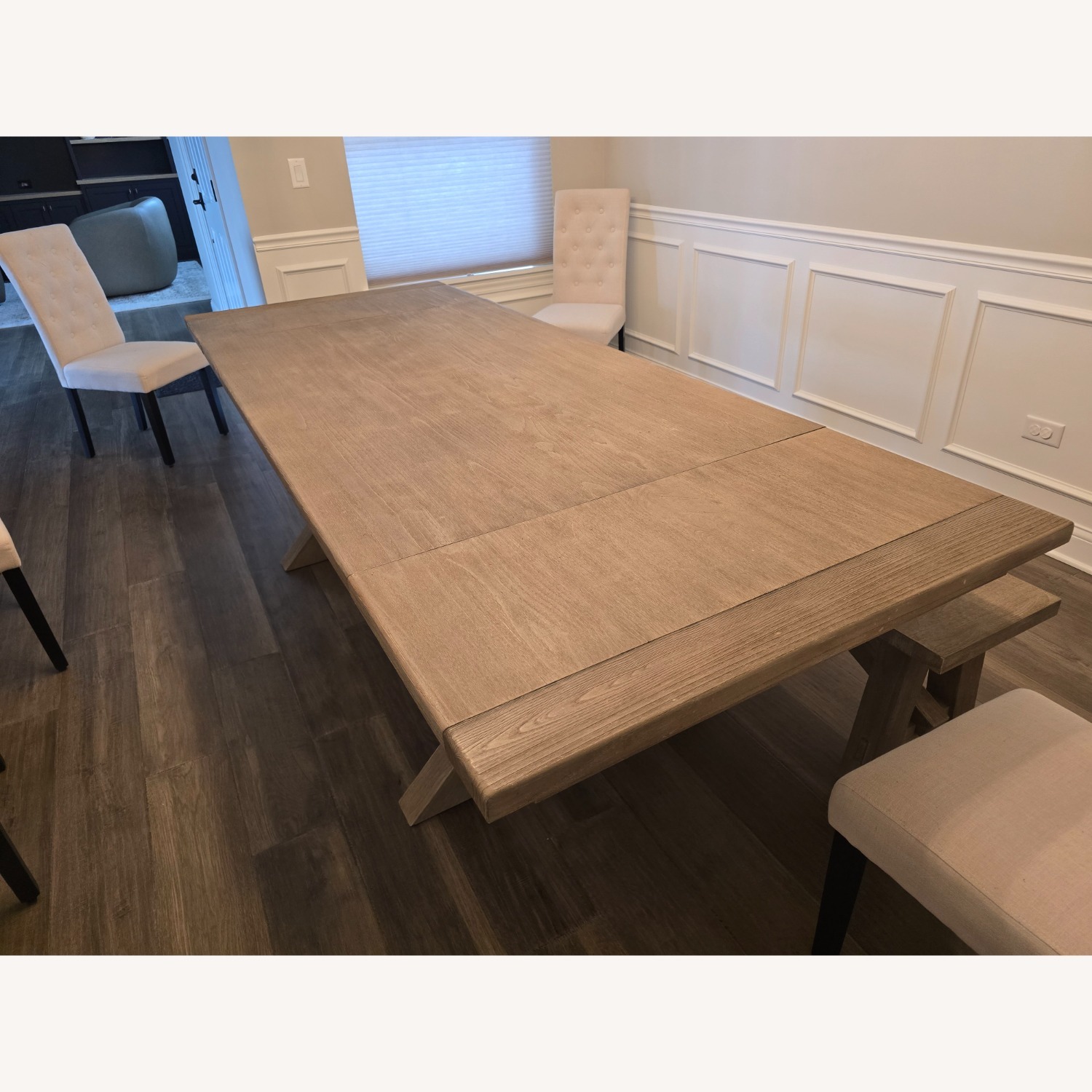 Pottery Barn Toscana Extending Dining Table With Bench - image-4