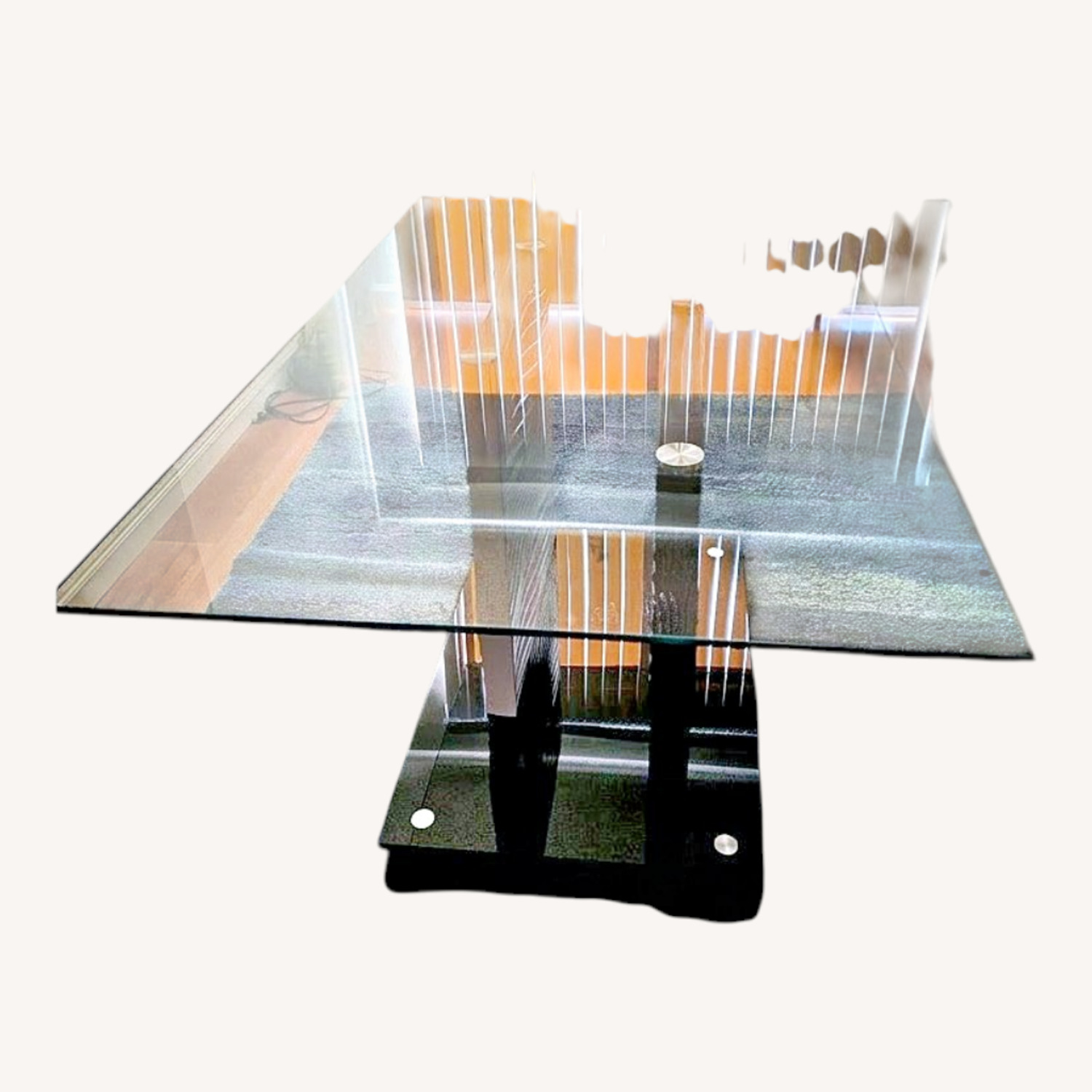 Black Glass Dining Table - image-0