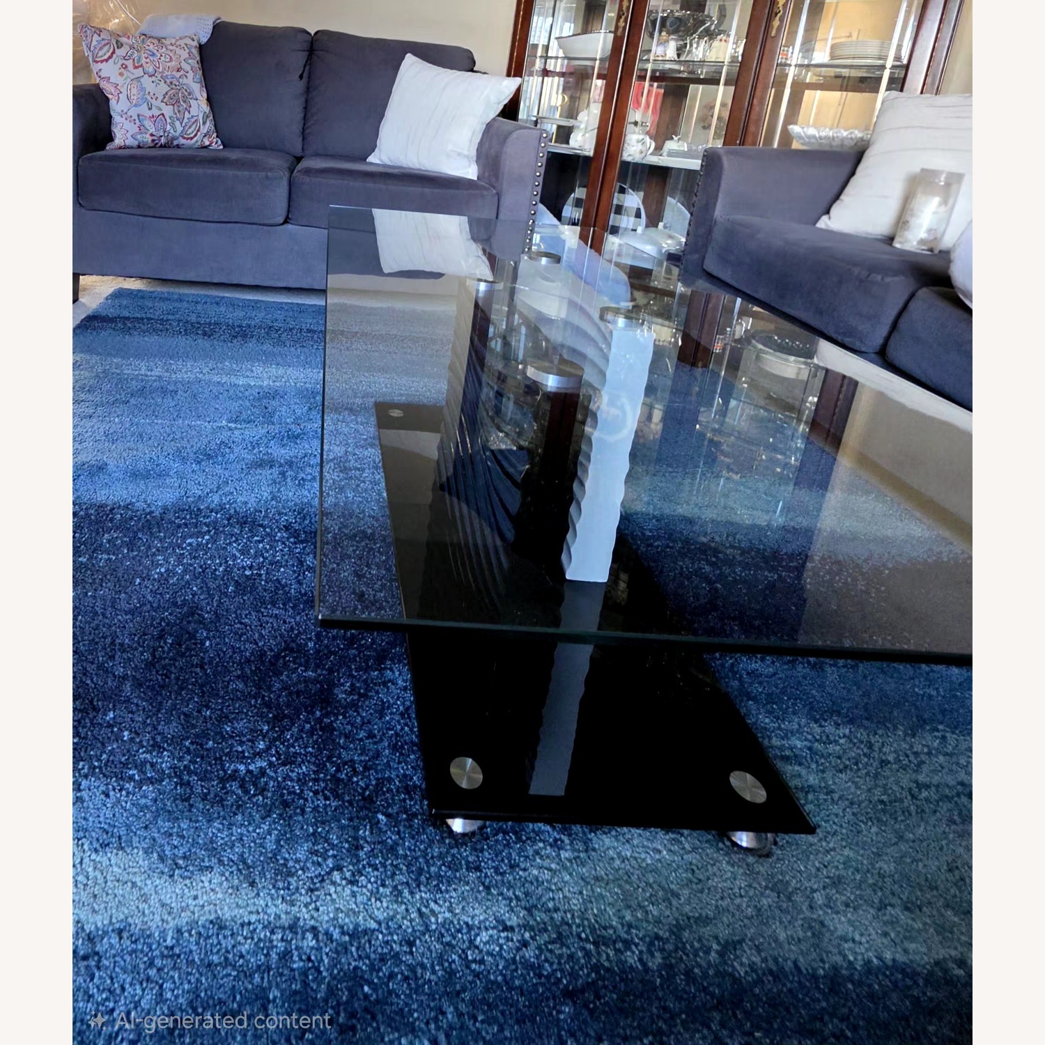 Black Glass Coffee Table - image-2
