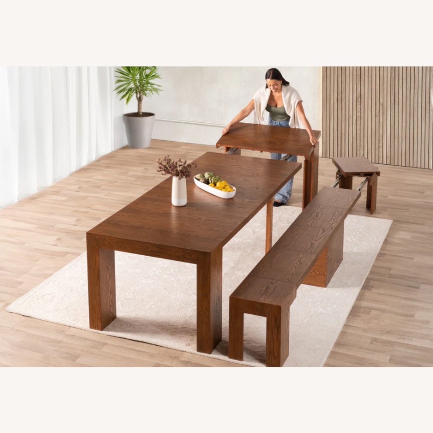 Transformer Table With Bench and Coffee Table - image-8