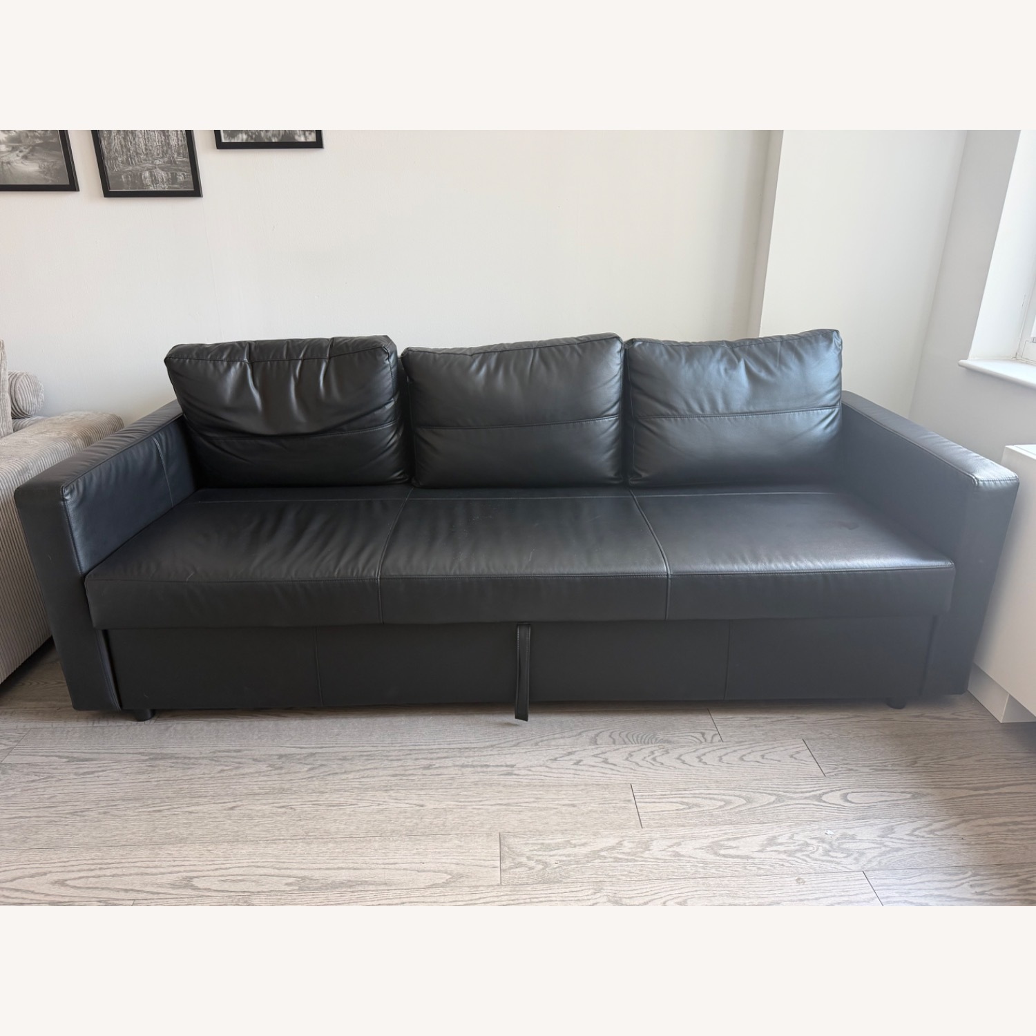 IKEA Friheten Black Faux Leather 3+ Seater Sofa - image-6
