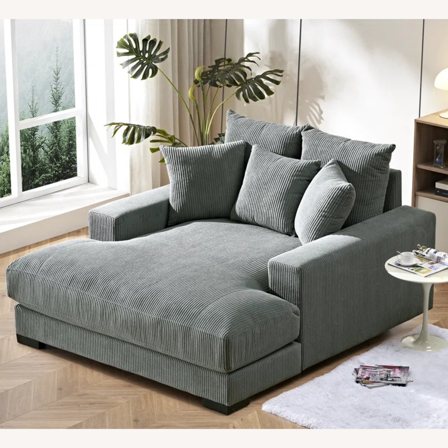 Wayfair Light Gray Fabric Chaise Lounge - image-4