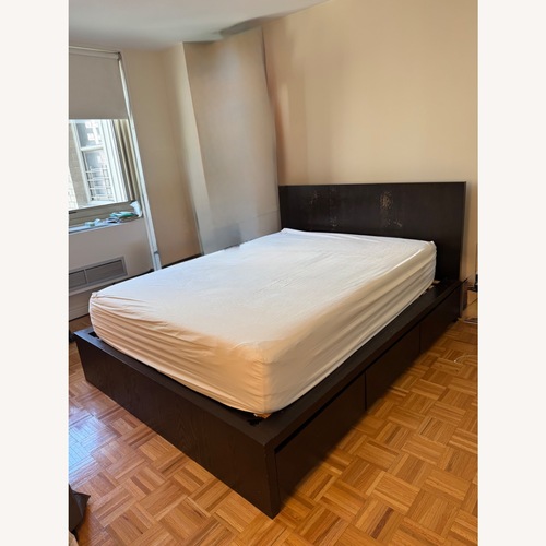Used West Elm Logan Queen 6 Drawer Storage Platform Bed Frame for sale on AptDeco