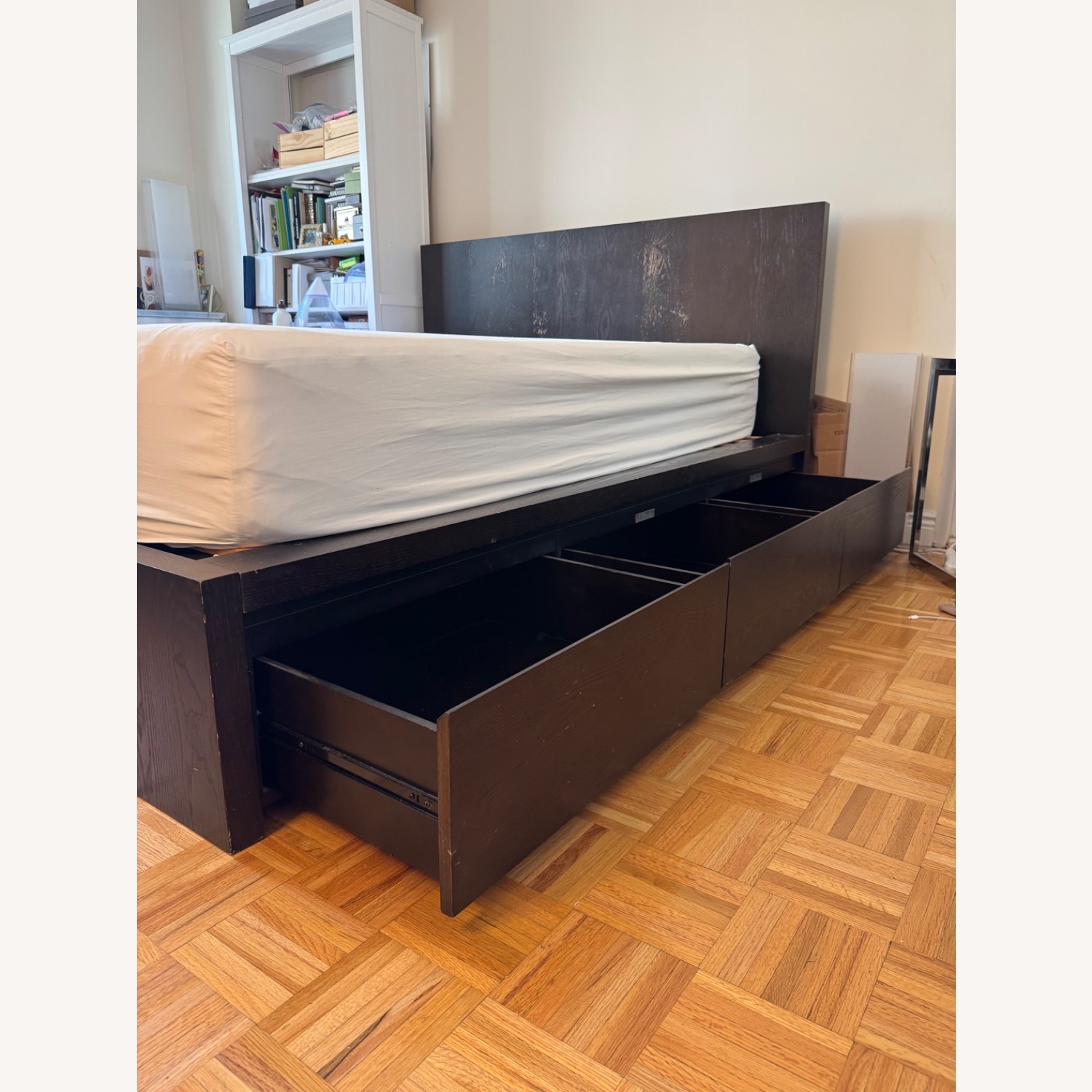 West Elm Logan Queen 6 Drawer Storage Platform Bed Frame - image-5
