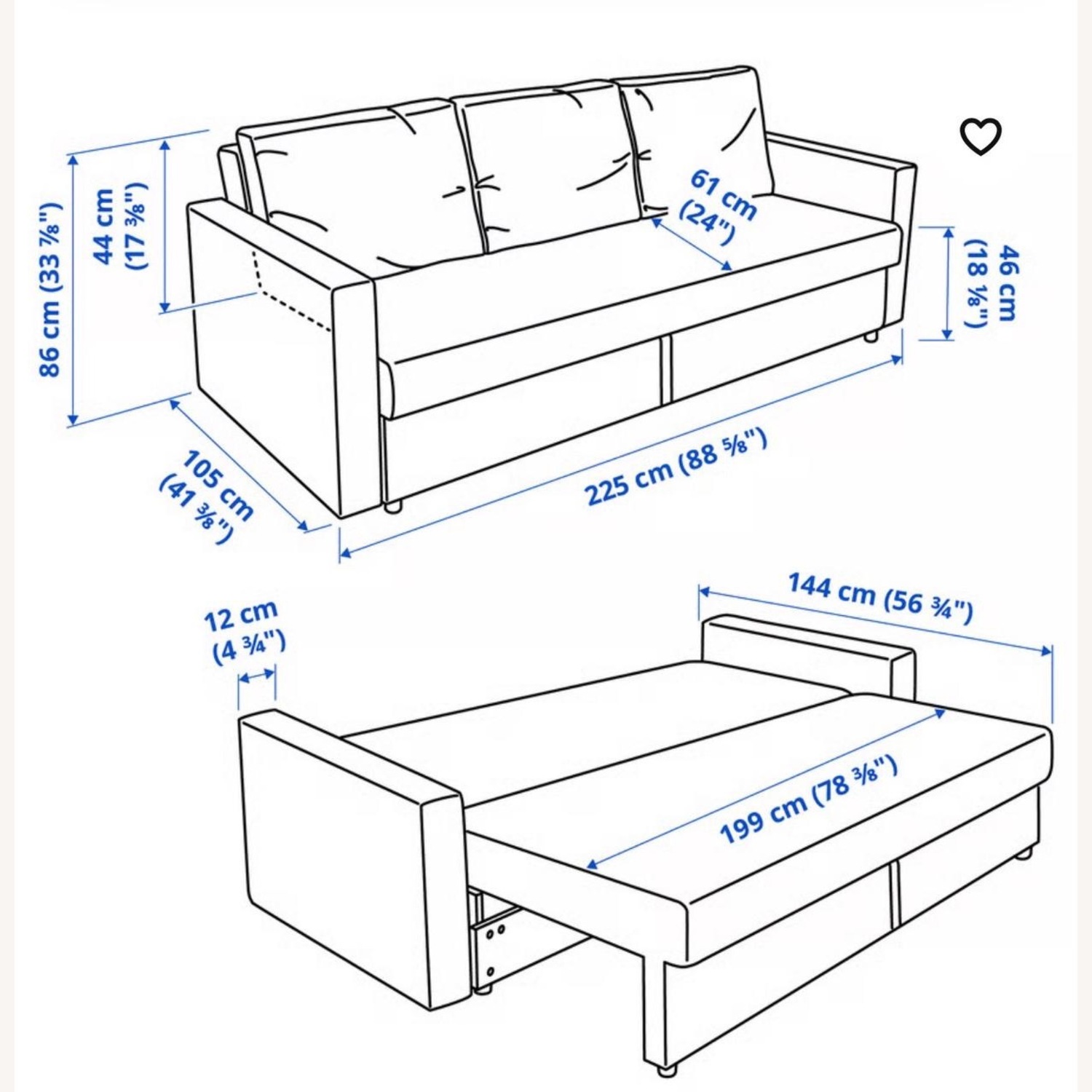 IKEA Friheten Light Gray Wood Sleeper Sofa - image-3