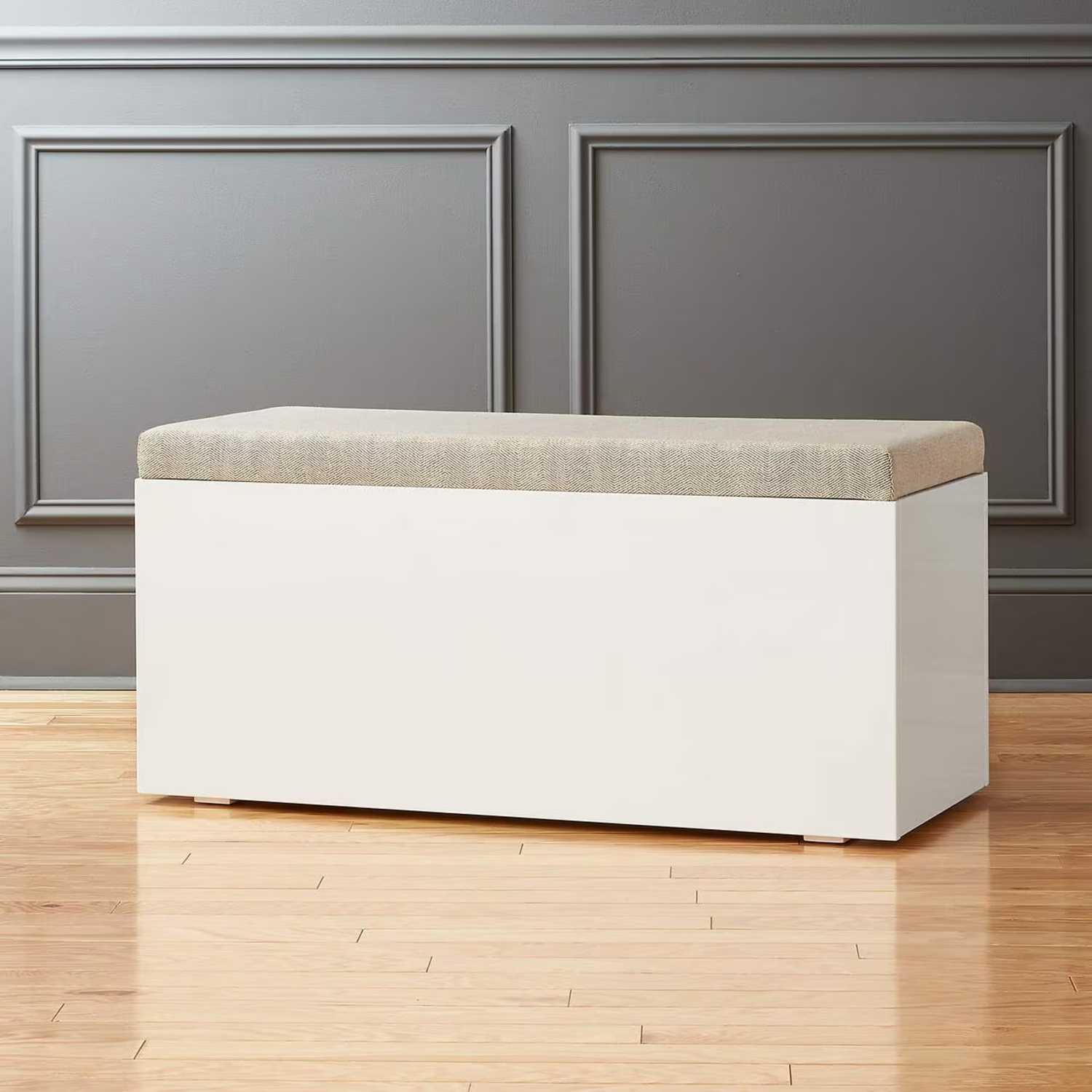 CB2 Catch White Fabric Chest - image-5