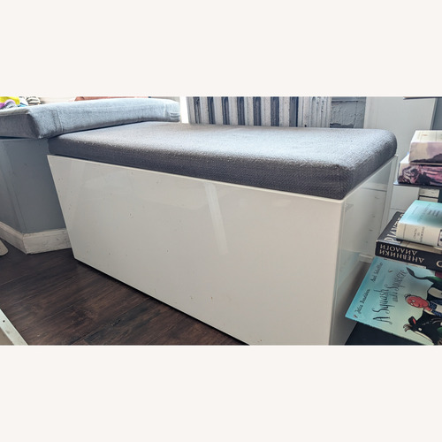 Used CB2 Catch White Fabric Chest for sale on AptDeco