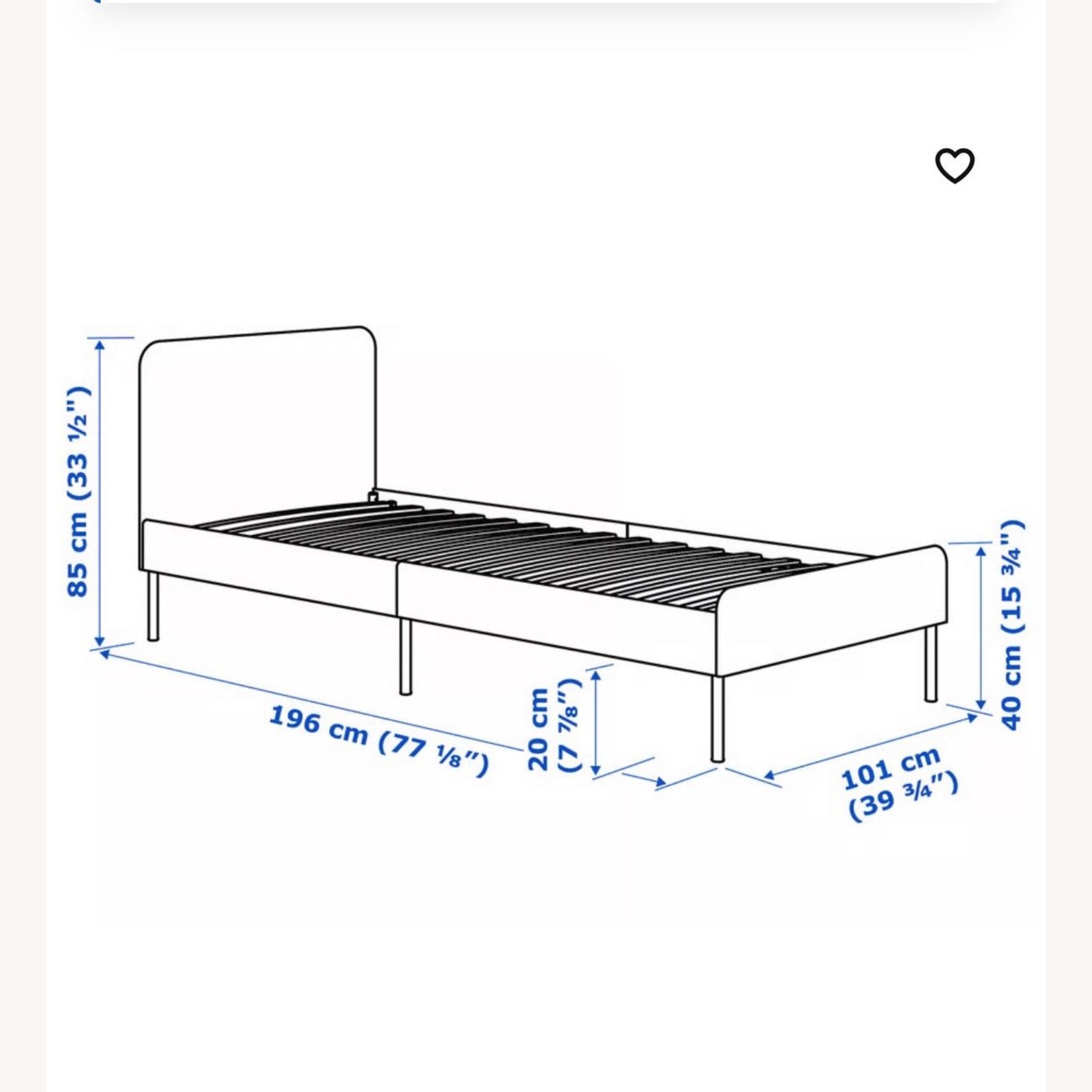 IKEA Slattum Twins Beds Dark Gray Wood Twin Bed - image-2
