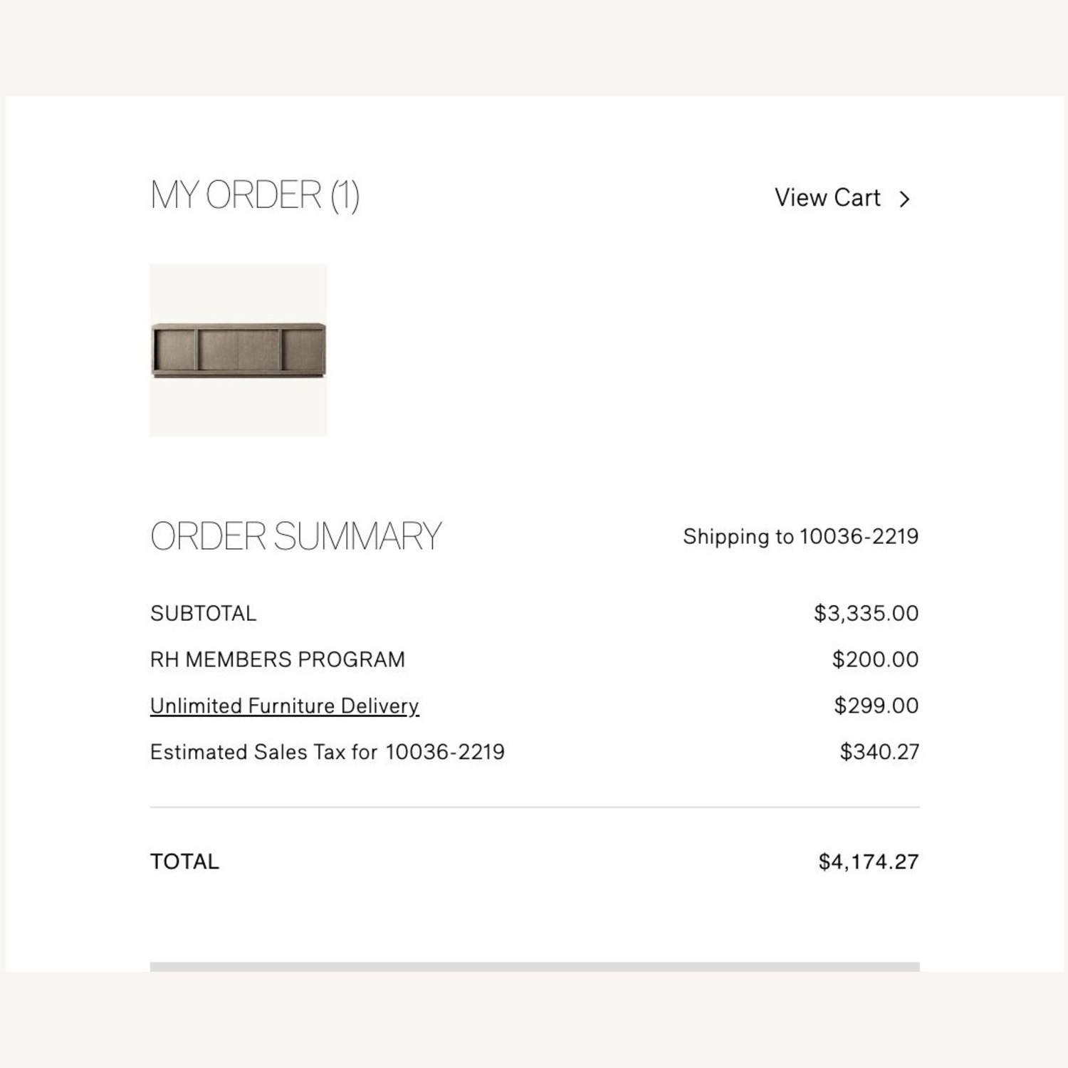 Restoration Hardware Bezier 4-Door Media Console in Grey Oak with Pewter - image-3