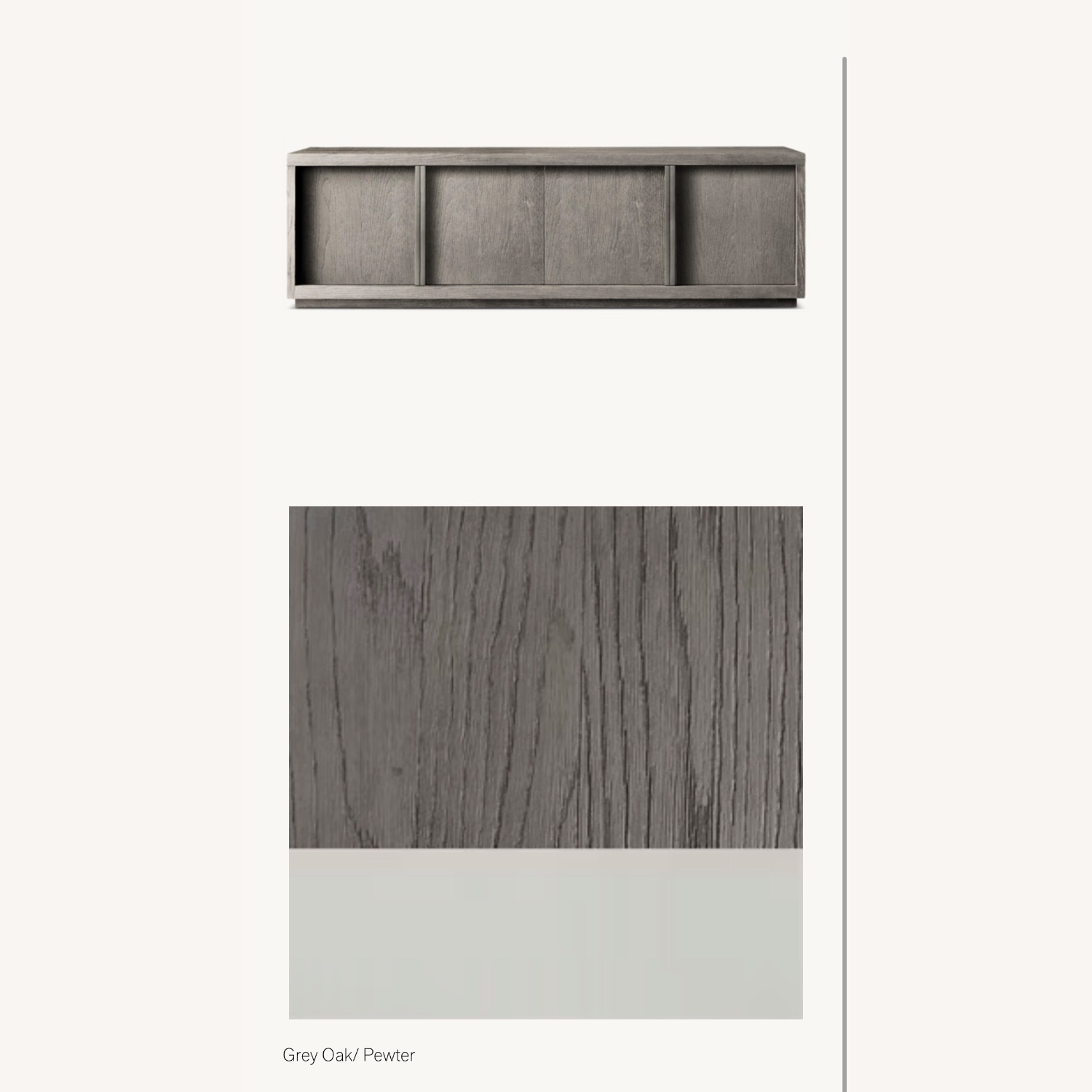 Restoration Hardware Bezier 4-Door Media Console in Grey Oak with Pewter - image-2