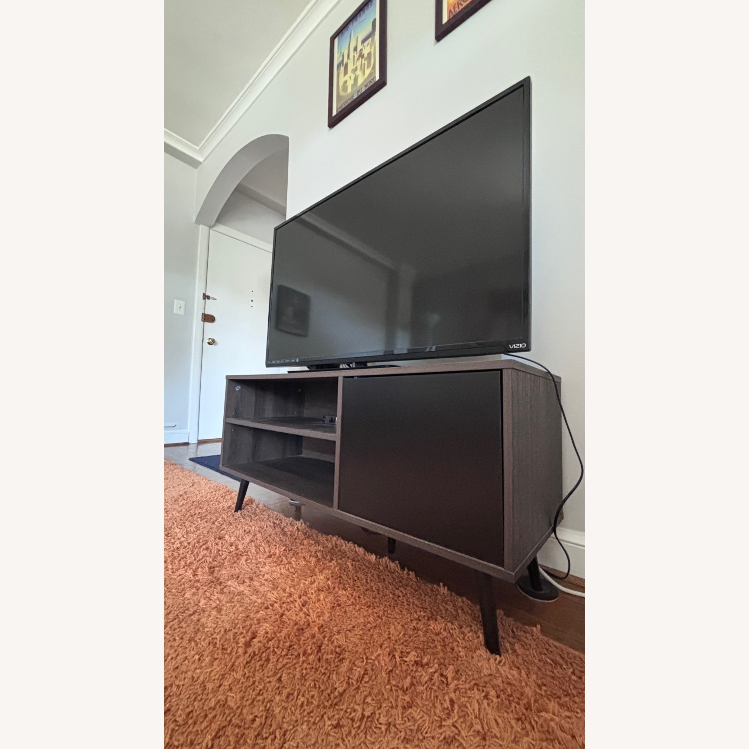 Dark Brown Wood Media Storage - image-2
