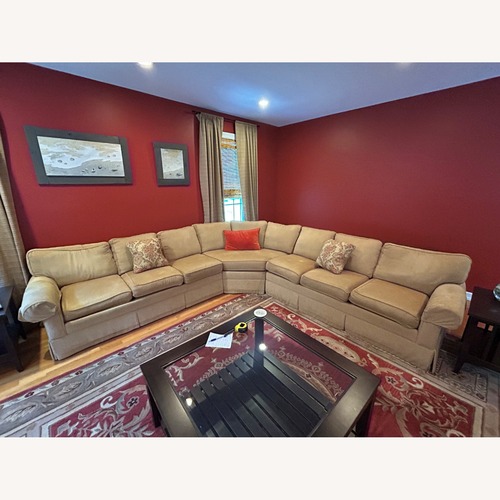 Used Ethan Allen Bennett Gold Fabric 3+ Piece Sectional for sale on AptDeco