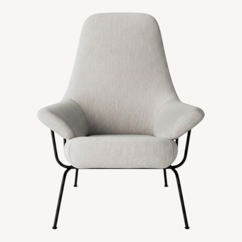 Used Hem White Armchair With Ottoman for sale on AptDeco