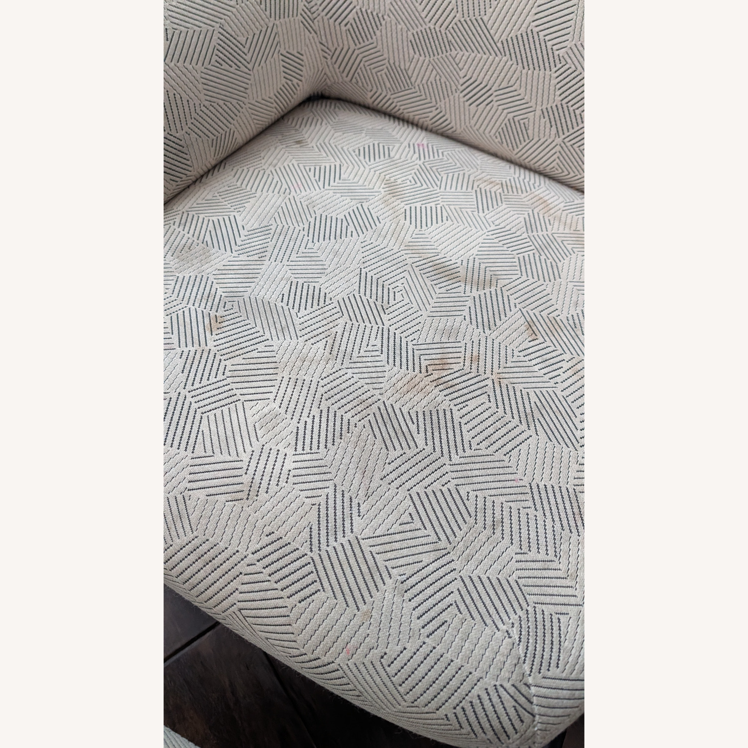 Hem White Armchair With Ottoman - image-4