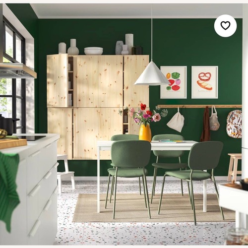 Used IKEA Vihals White Wood Dining Table for sale on AptDeco