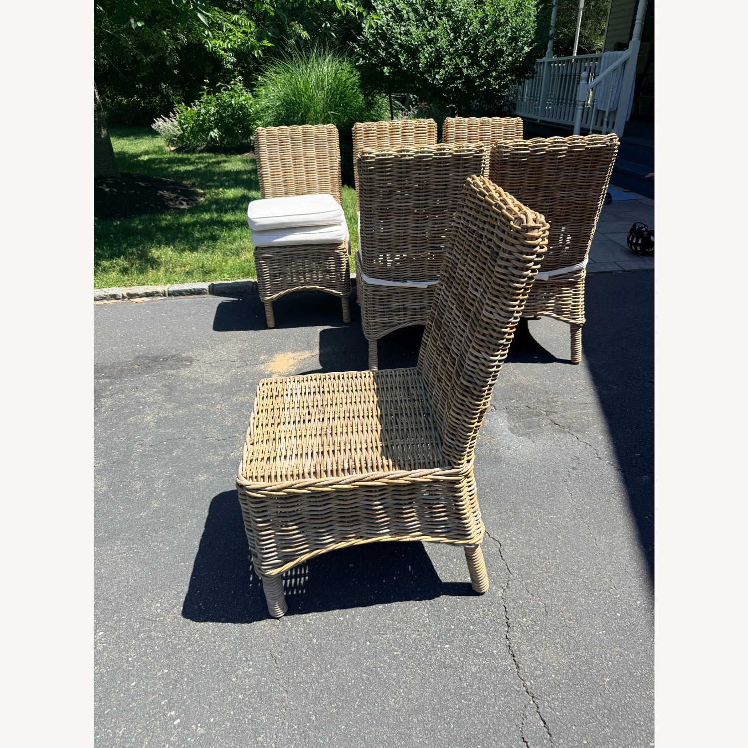 6 Woven Rattan Dining Chairs - image-6