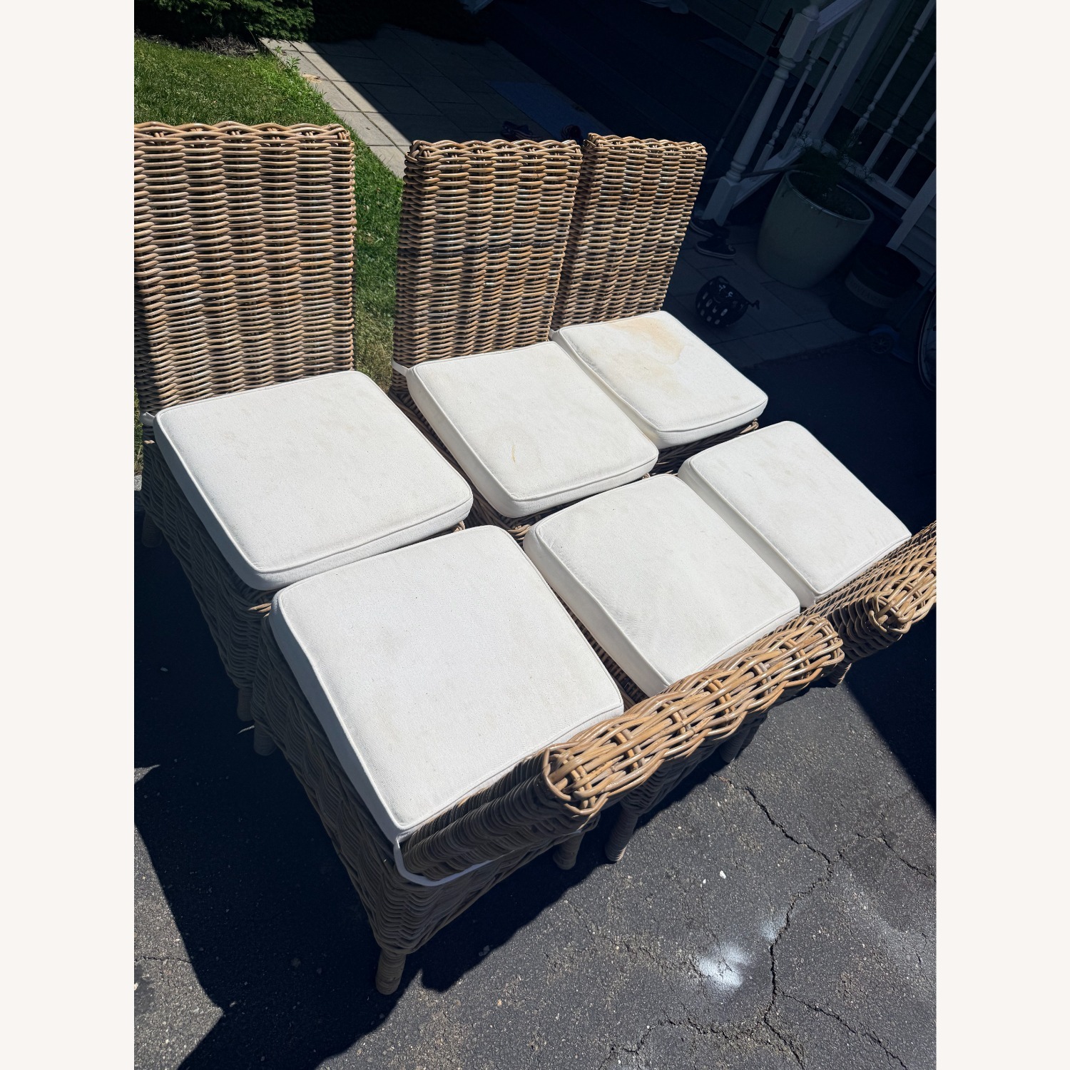 6 Woven Rattan Dining Chairs - image-2